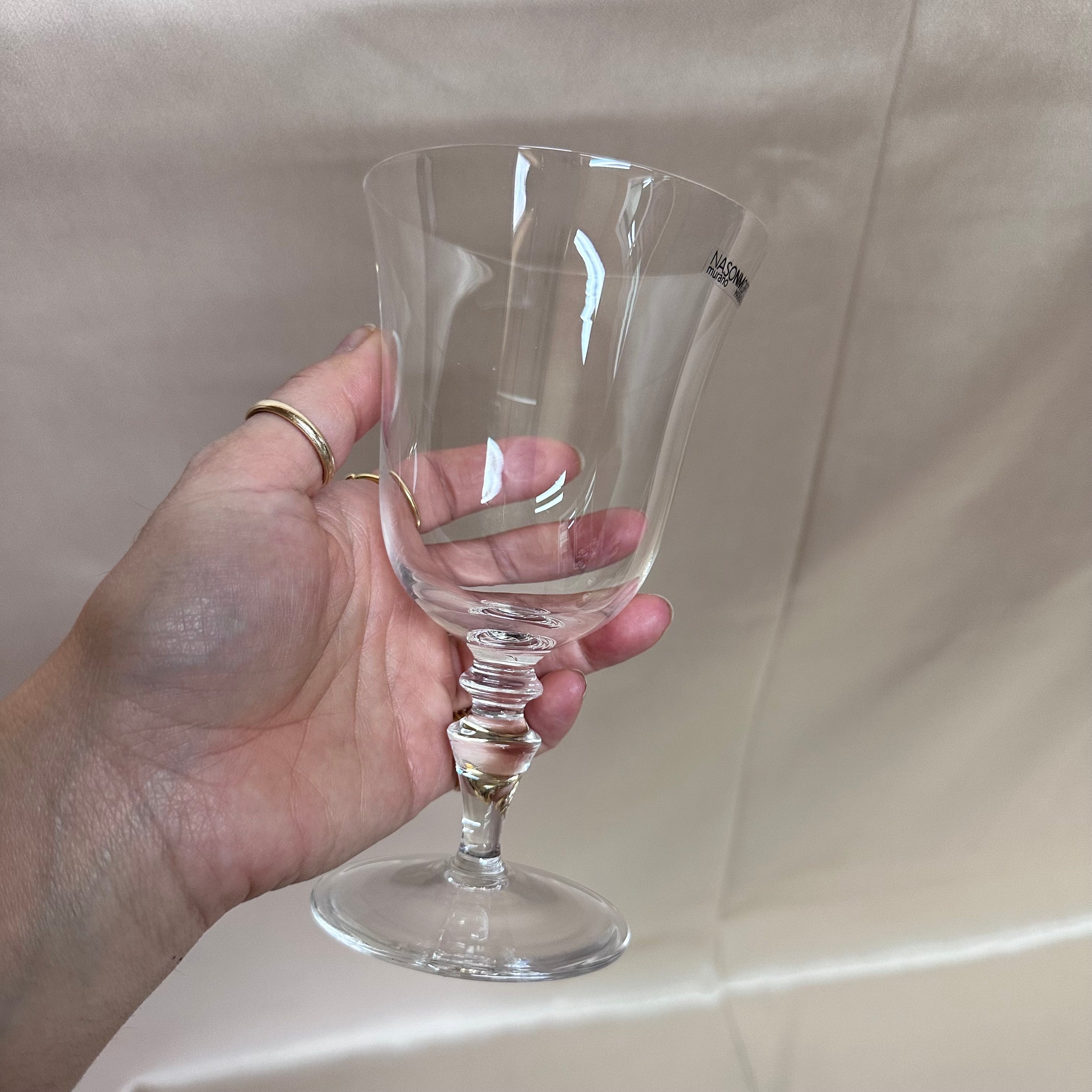 Nasonmoretti Moretti Murano Red and White Wine Clear Glass Degustation Set of 2