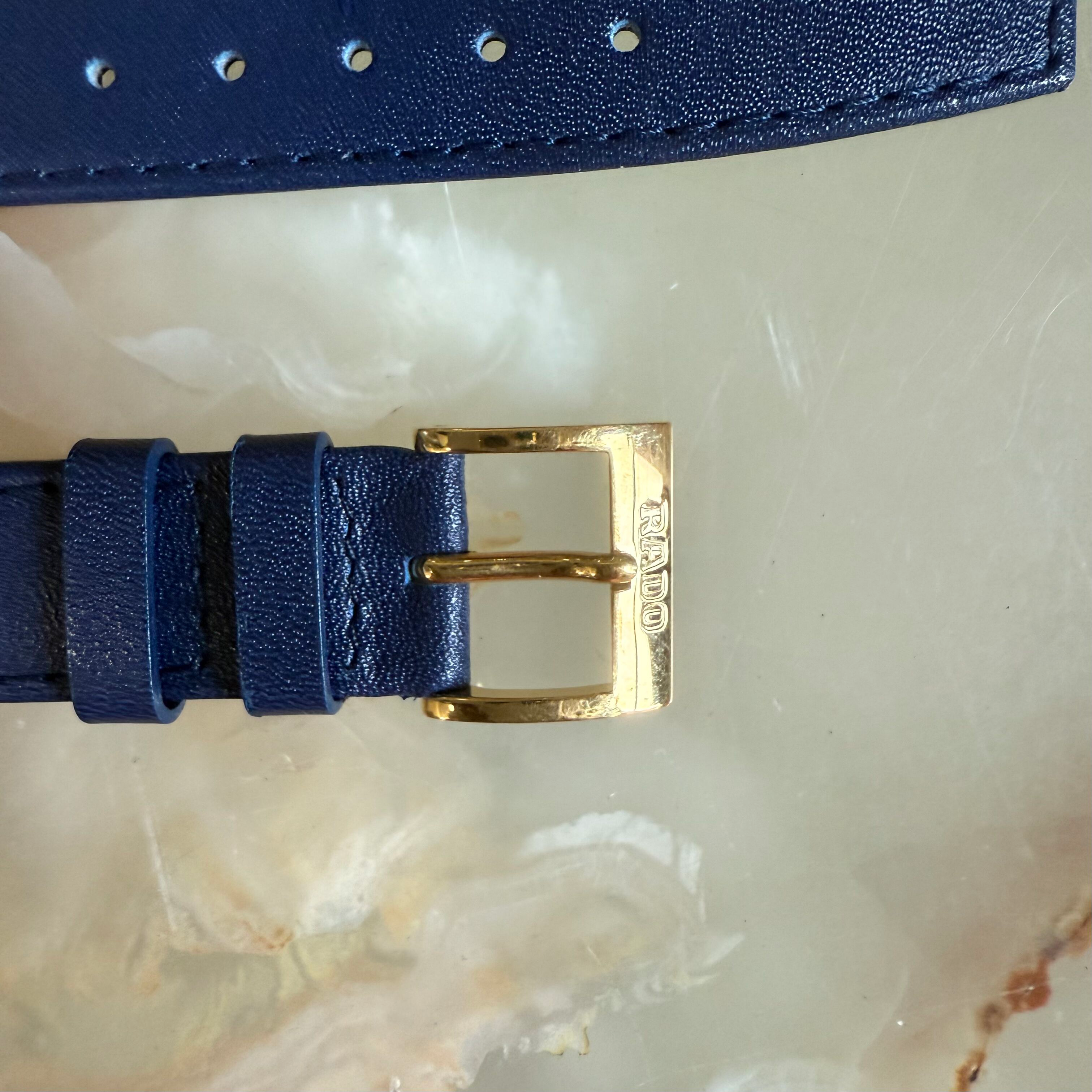 Authentic RADO Blue Calfskin Watch Strap Band 17mm with Buckle
