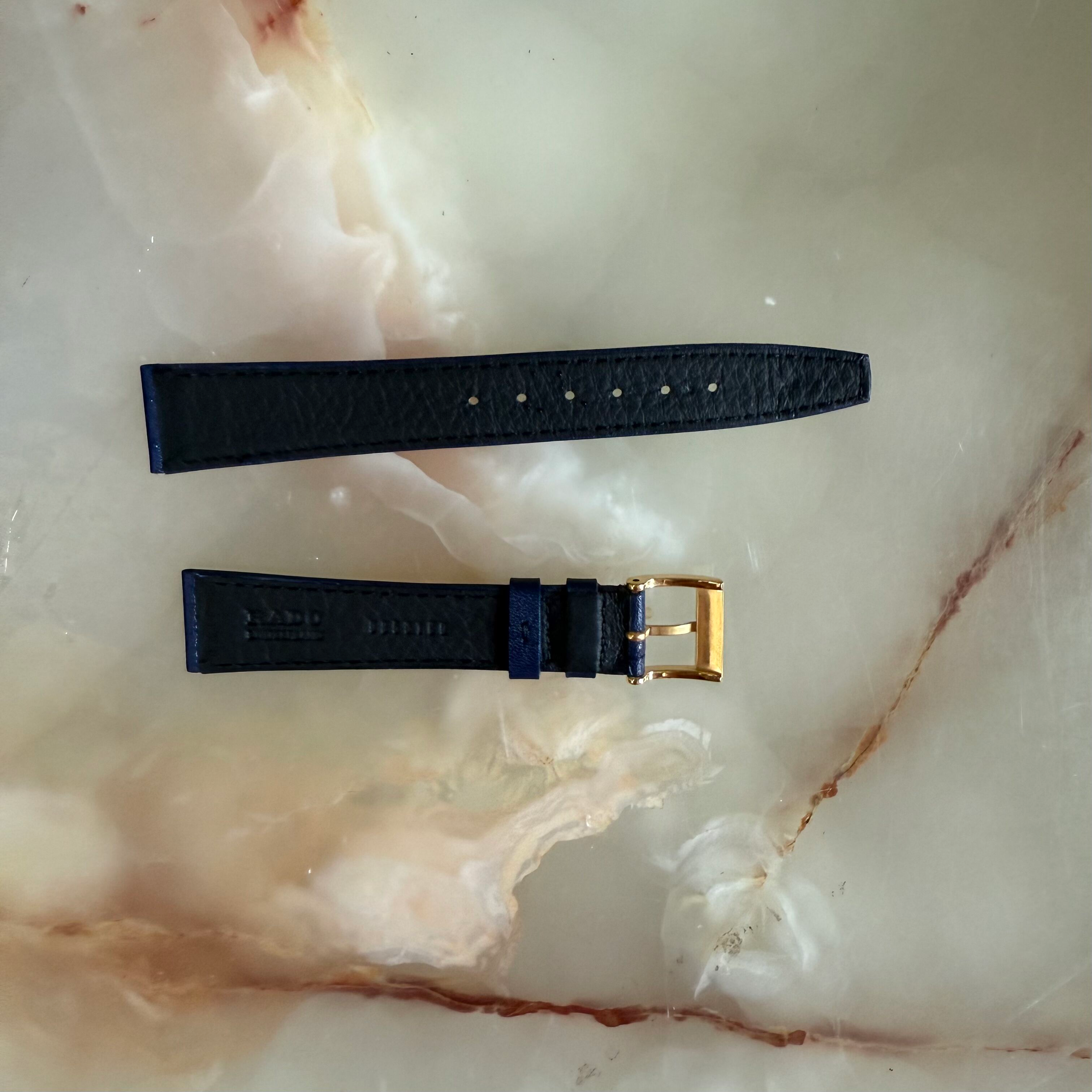 Authentic RADO Blue Calfskin Watch Strap Band 17mm with Buckle