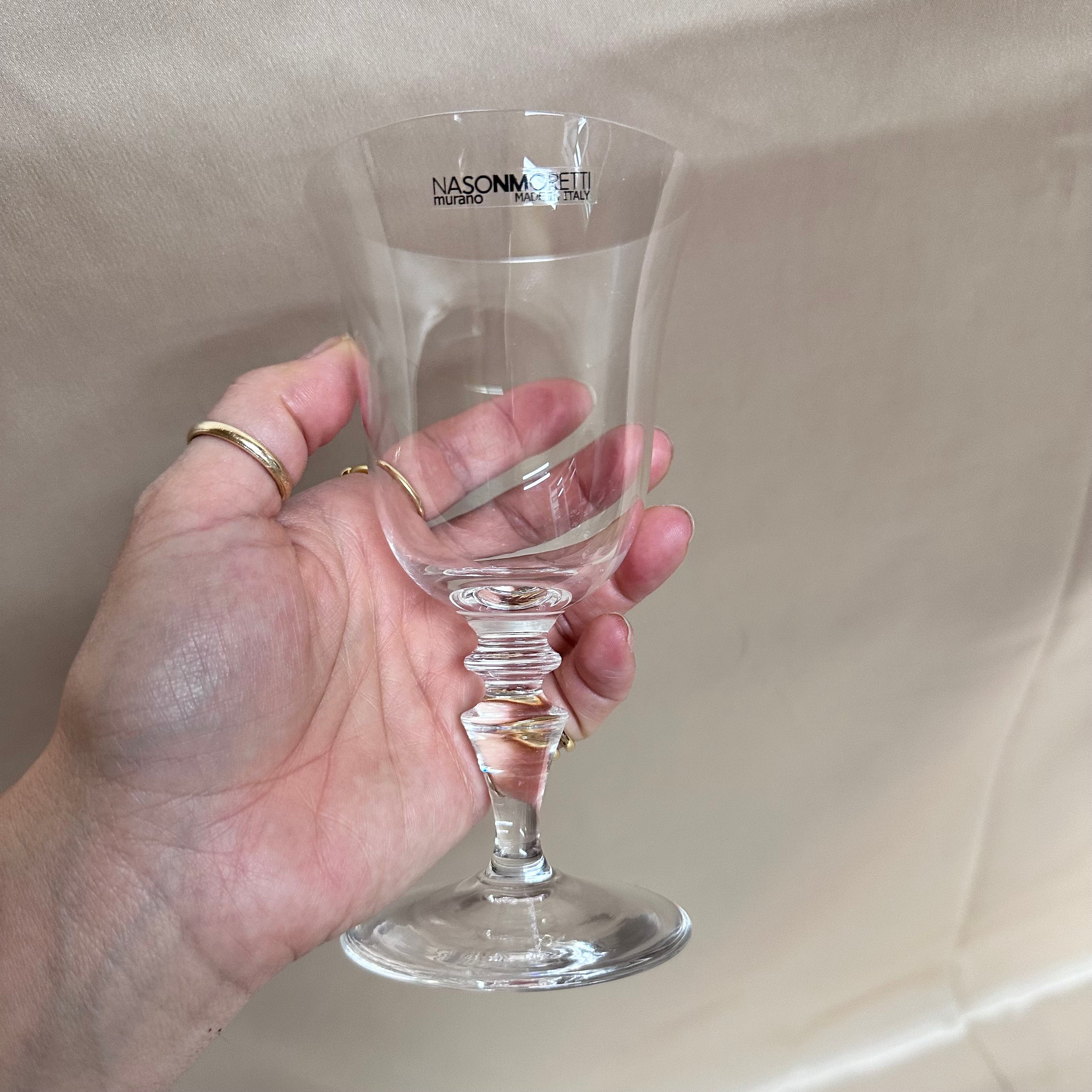 Nasonmoretti Moretti Murano Red and White Wine Clear Glass Degustation Set of 2