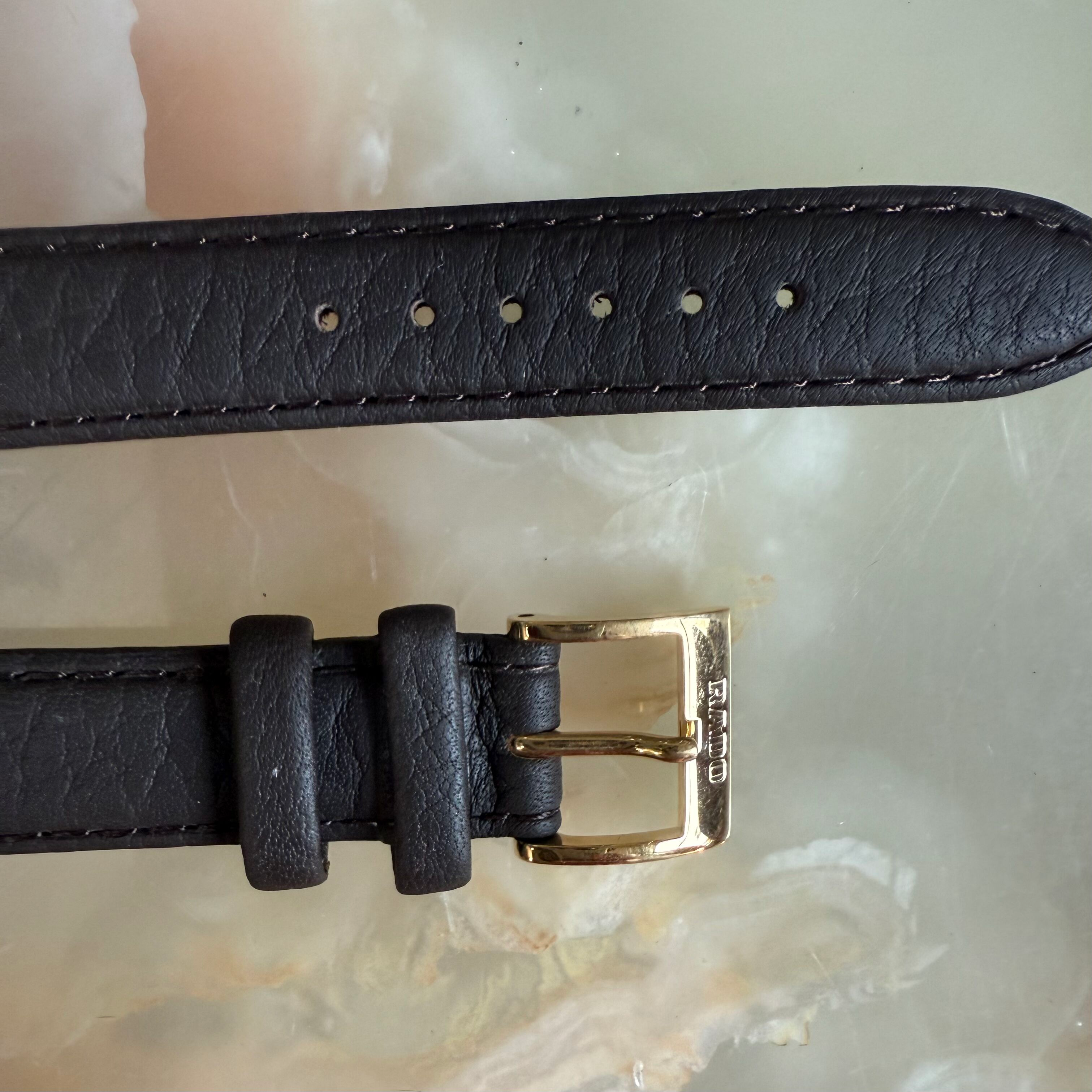 Authentic RADO Brown Leather Watch Strap Band 16mm with Buckle 8722-B