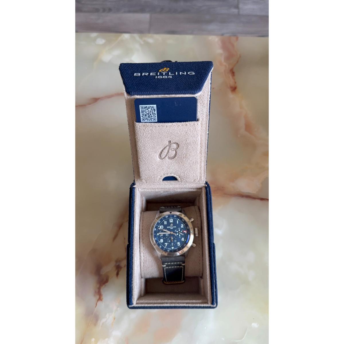 Breitling Super AVI B04 Chronograph GMT46 Navy Blue Dial Automatic Watch AB0445