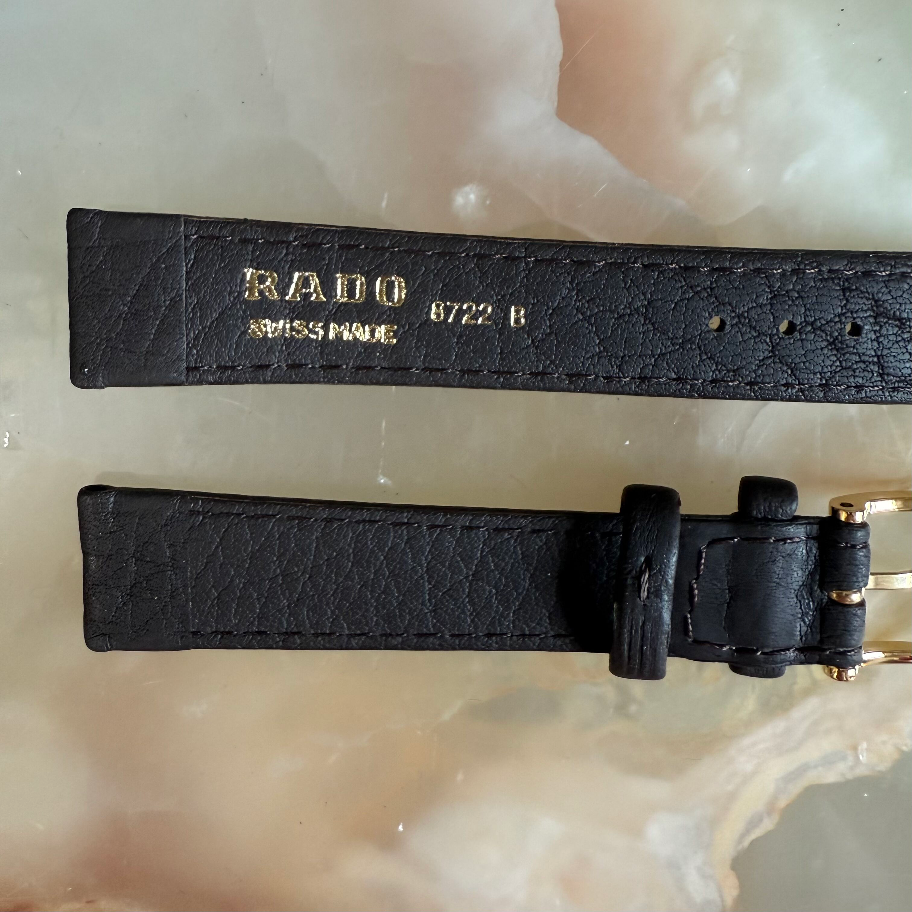 Authentic RADO Brown Leather Watch Strap Band 16mm with Buckle 8722-B