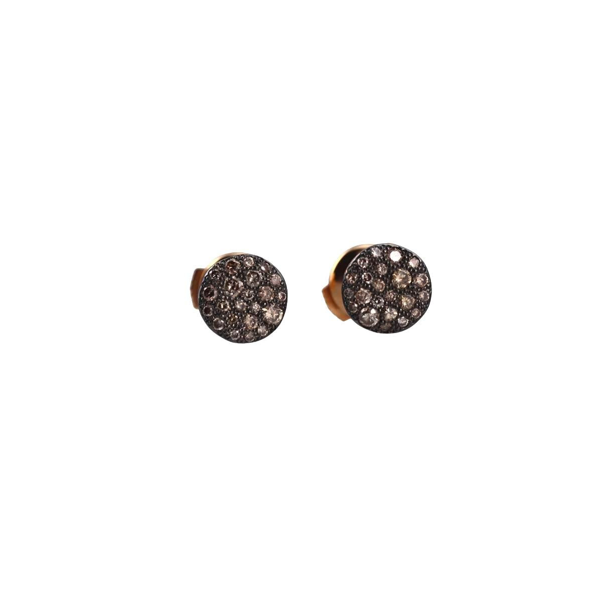 Pomellato Sabbia 18k Rose Gold Diamond Stud Earrings