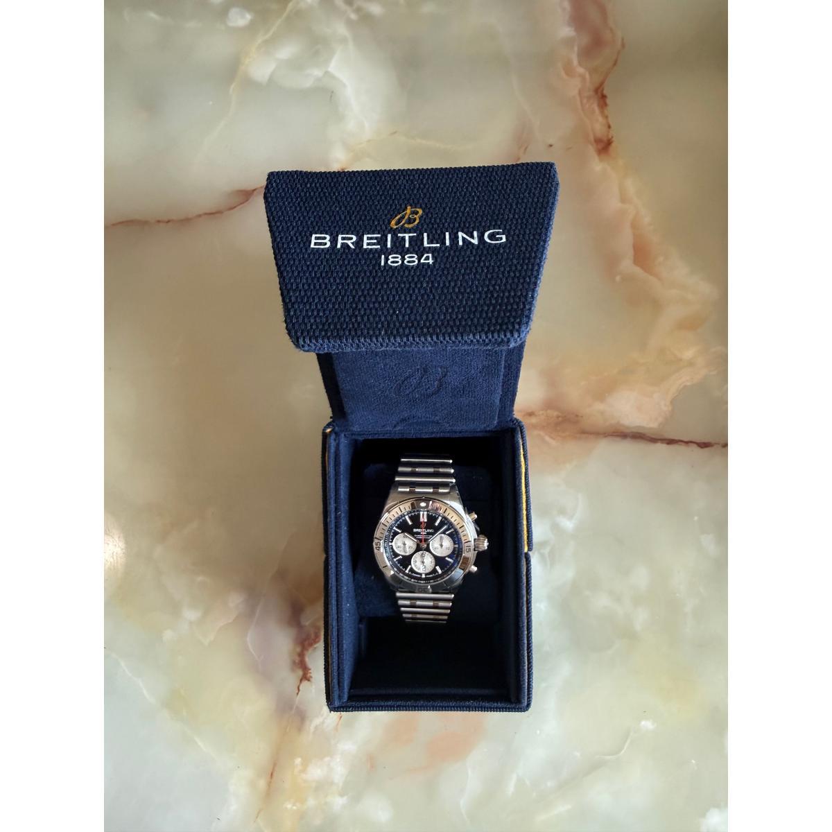 Breitling Chronomat B01 42 Black Dial Steel Automatic Watch AB0134