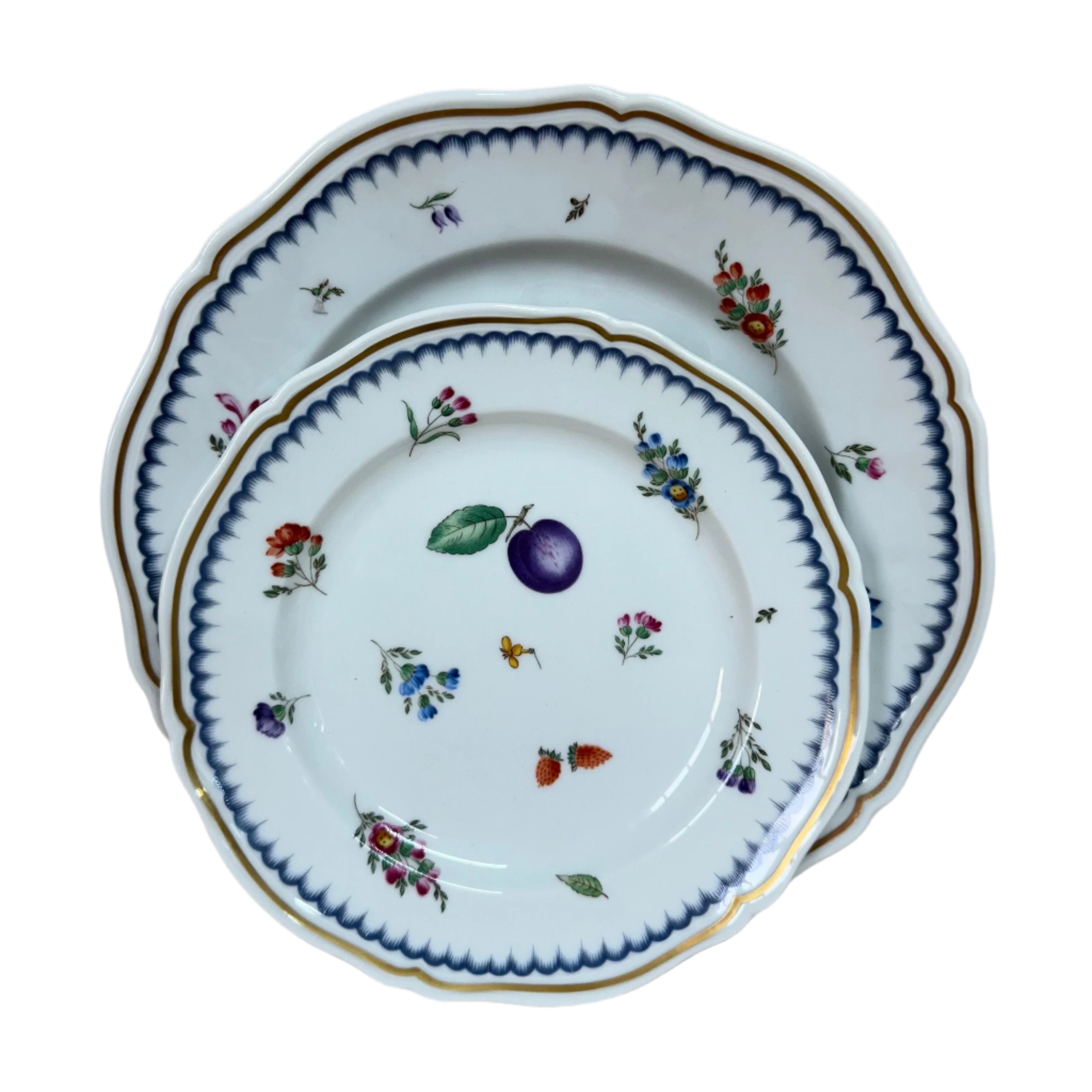 Richard Ginori Italian Fruits (Antico Doccia) Set Plate of 3 Dinner Soup Salad