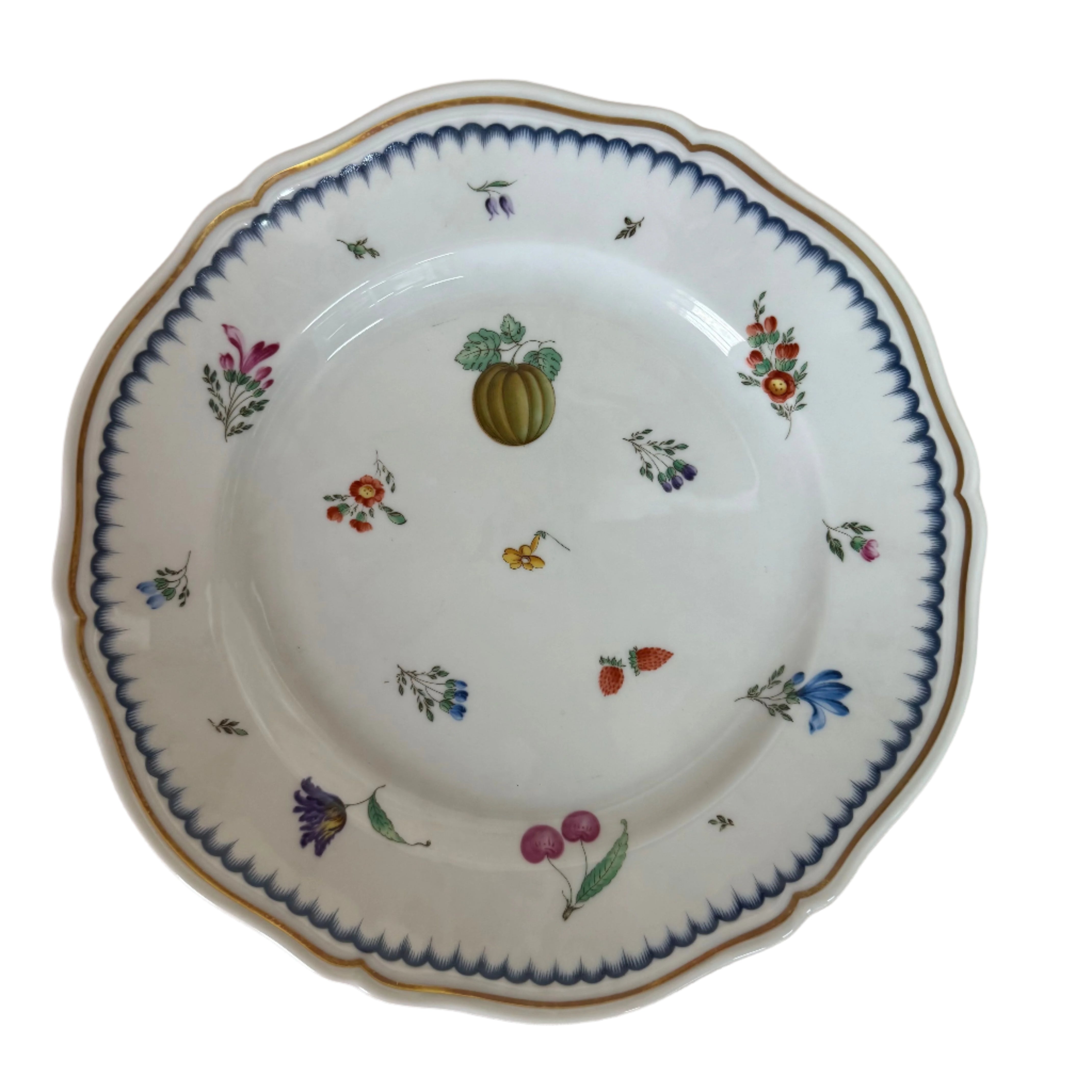 Richard Ginori Italian Fruits (Antico Doccia) Set Plate of 3 Dinner Soup Salad