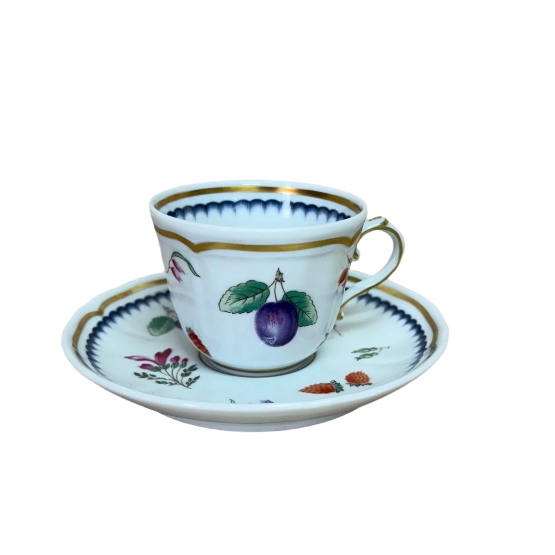Richard Ginori Italian Fruits Antico Doccia Demitasse Espresso Cup Saucer Set of 6