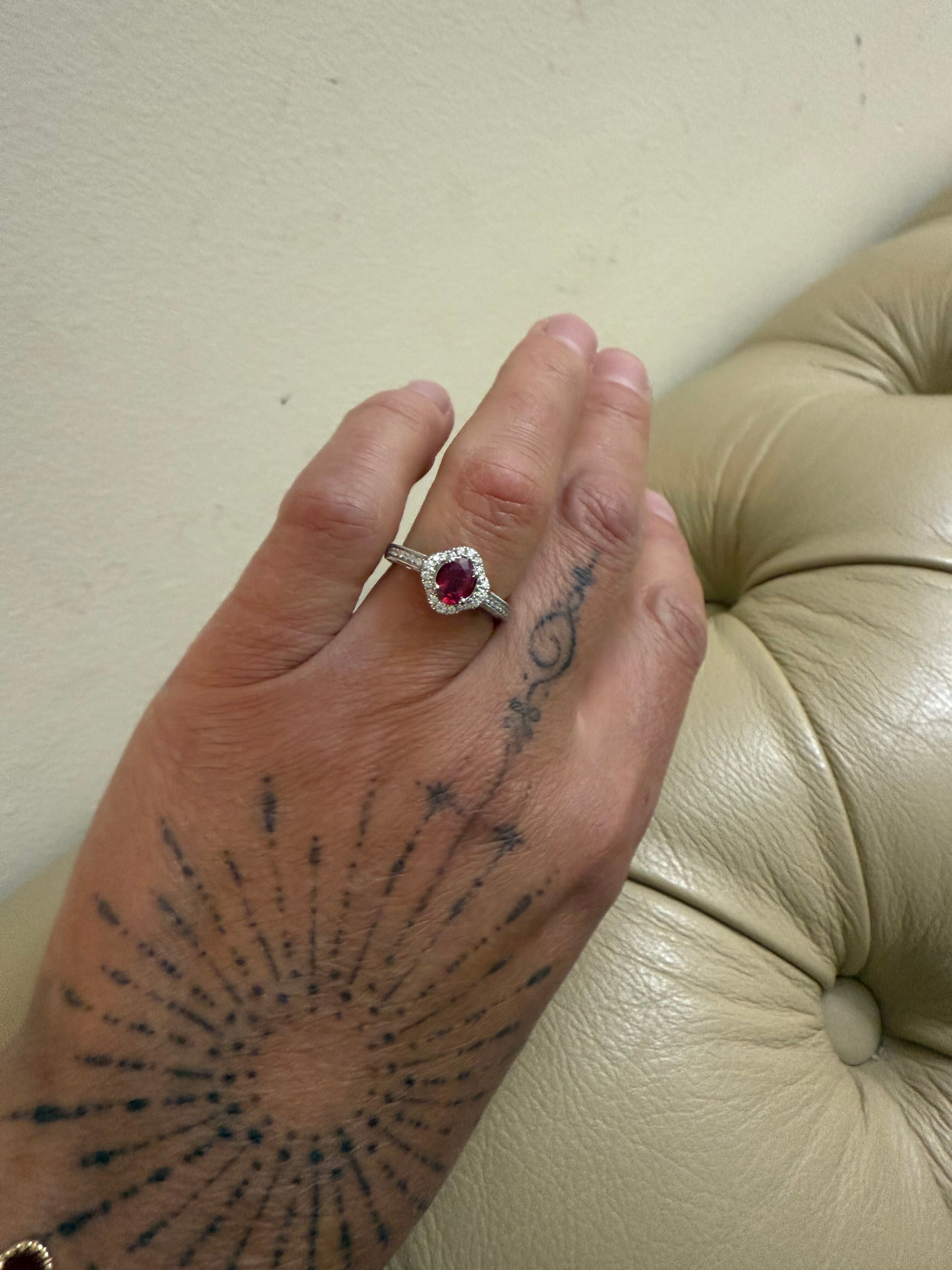 14k Gold Diamond Ruby Ring