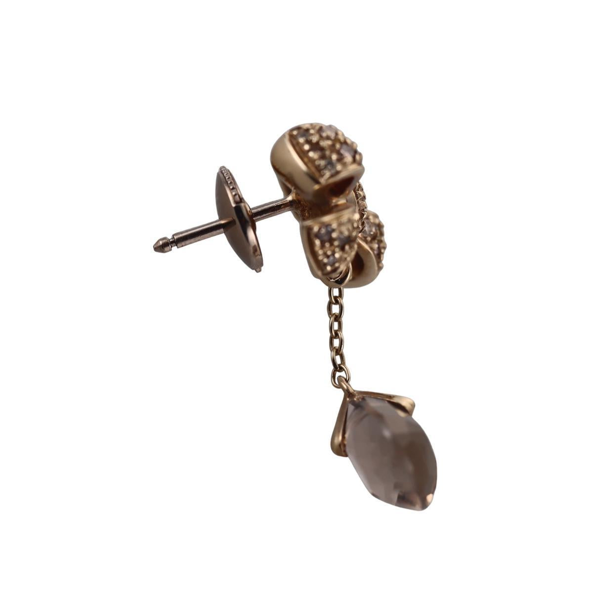 Pomellato Forever 18k Gold Bow Drop Diamond Earrings