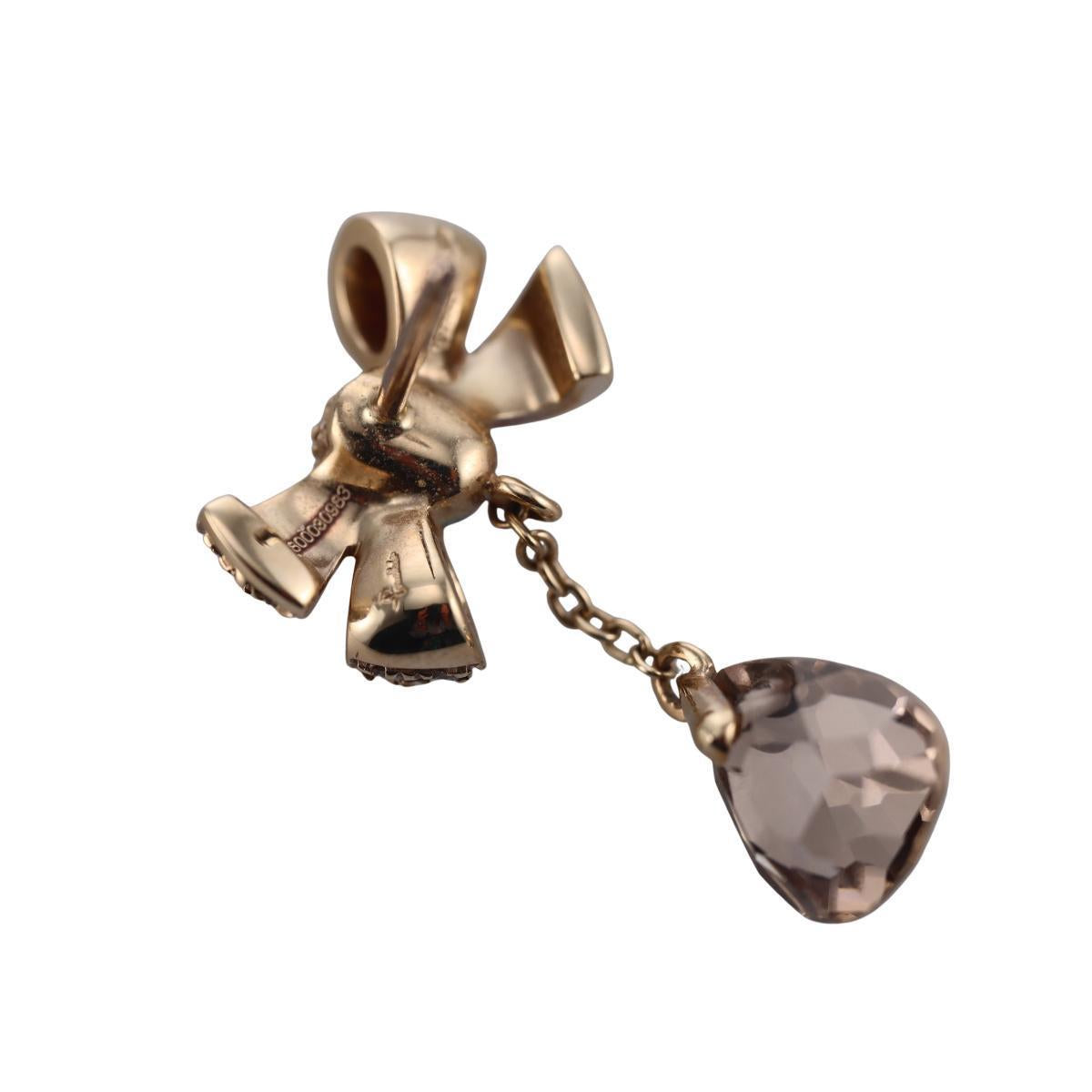 Pomellato Forever 18k Gold Bow Drop Diamond Earrings