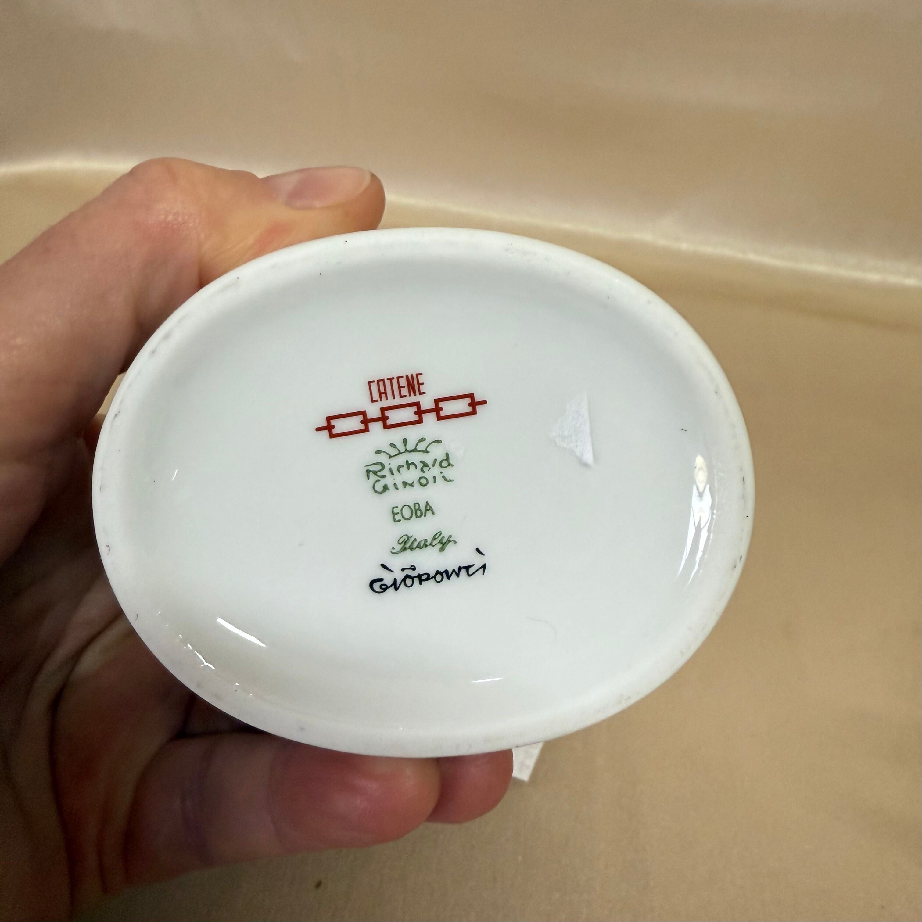 Richard Ginori Catene Red Sugar Bowl & Creamer Set