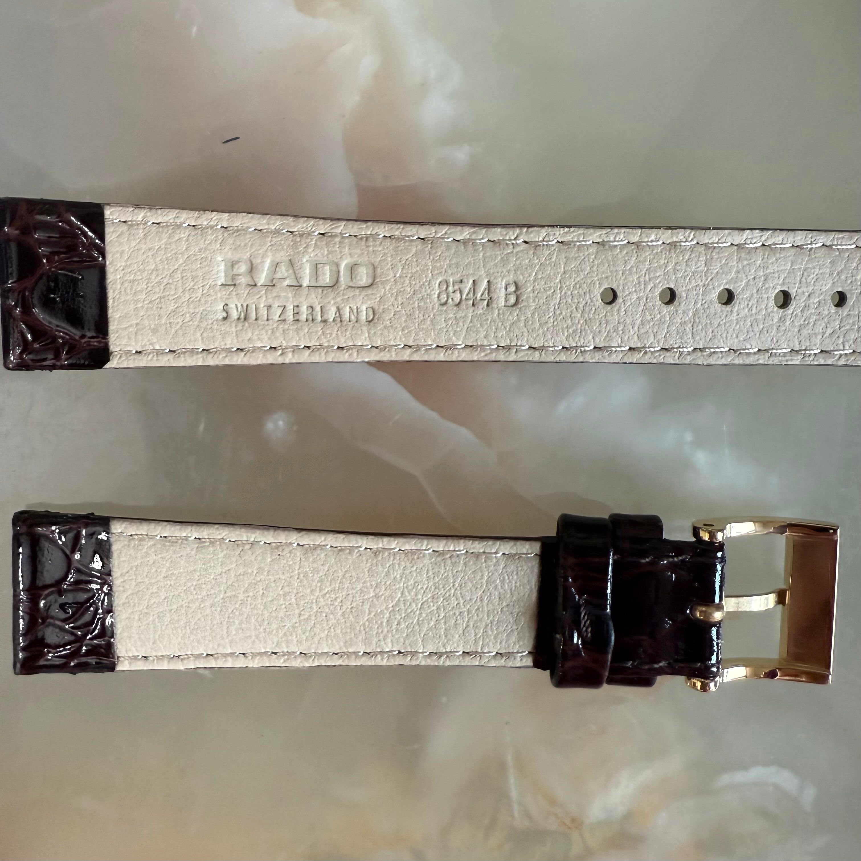 Authentic RADO Brown Leather Watch Strap Band 17mm with Buckle 8544-B