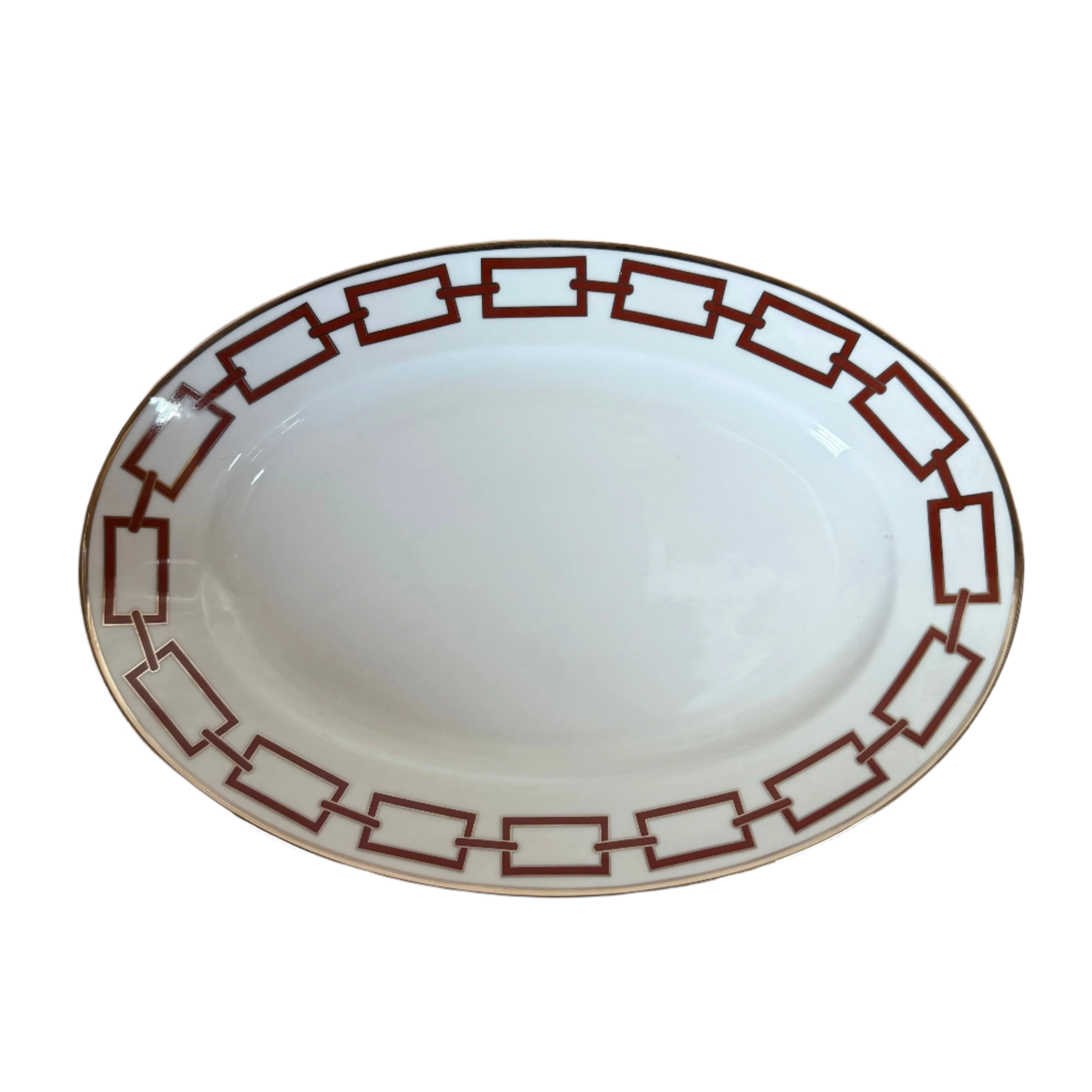 Richard Ginori Catene Red Oval Platter Serving Tray