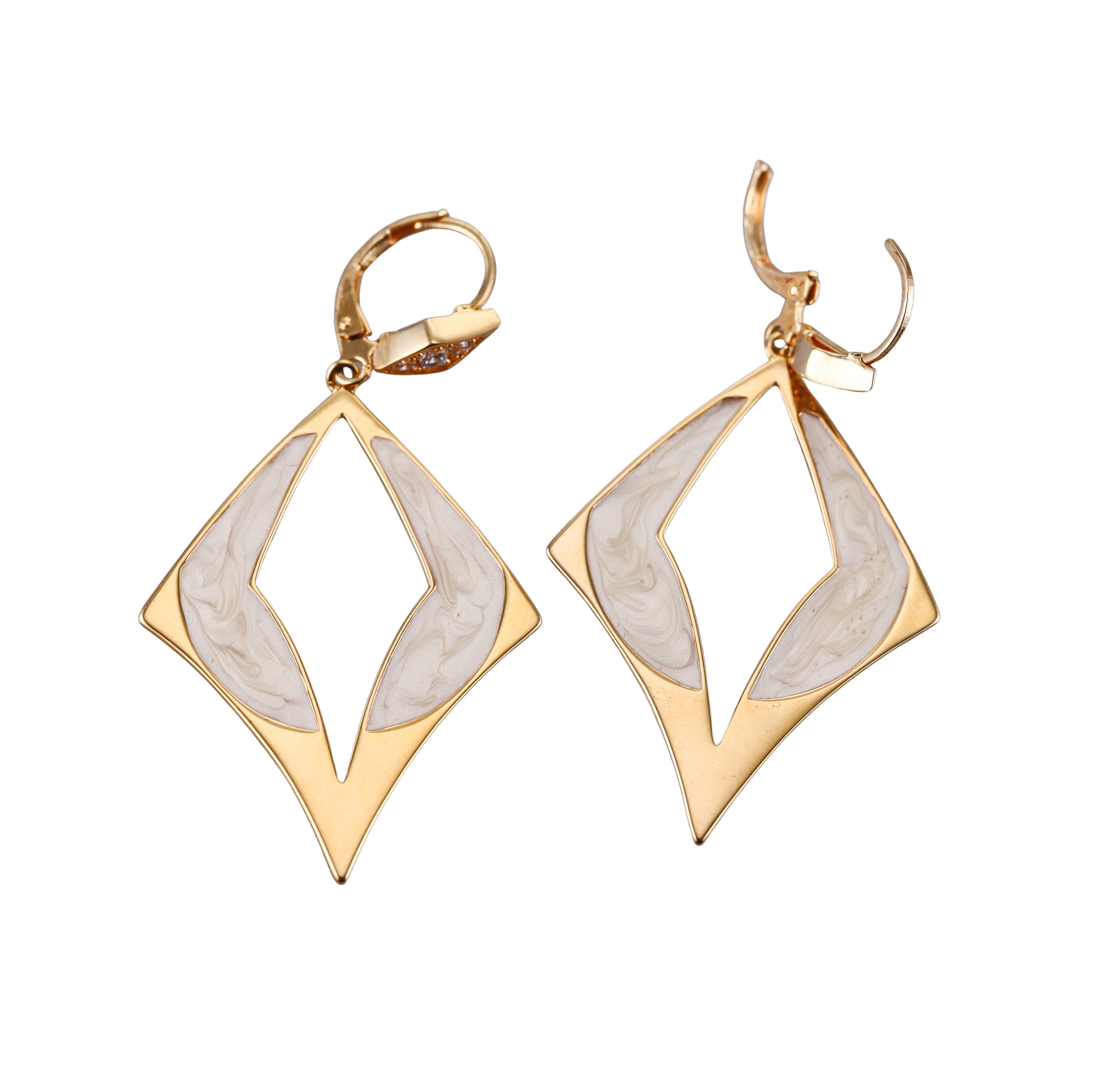 Lauren G Adams Gold Tone Enamel Drop Earrings