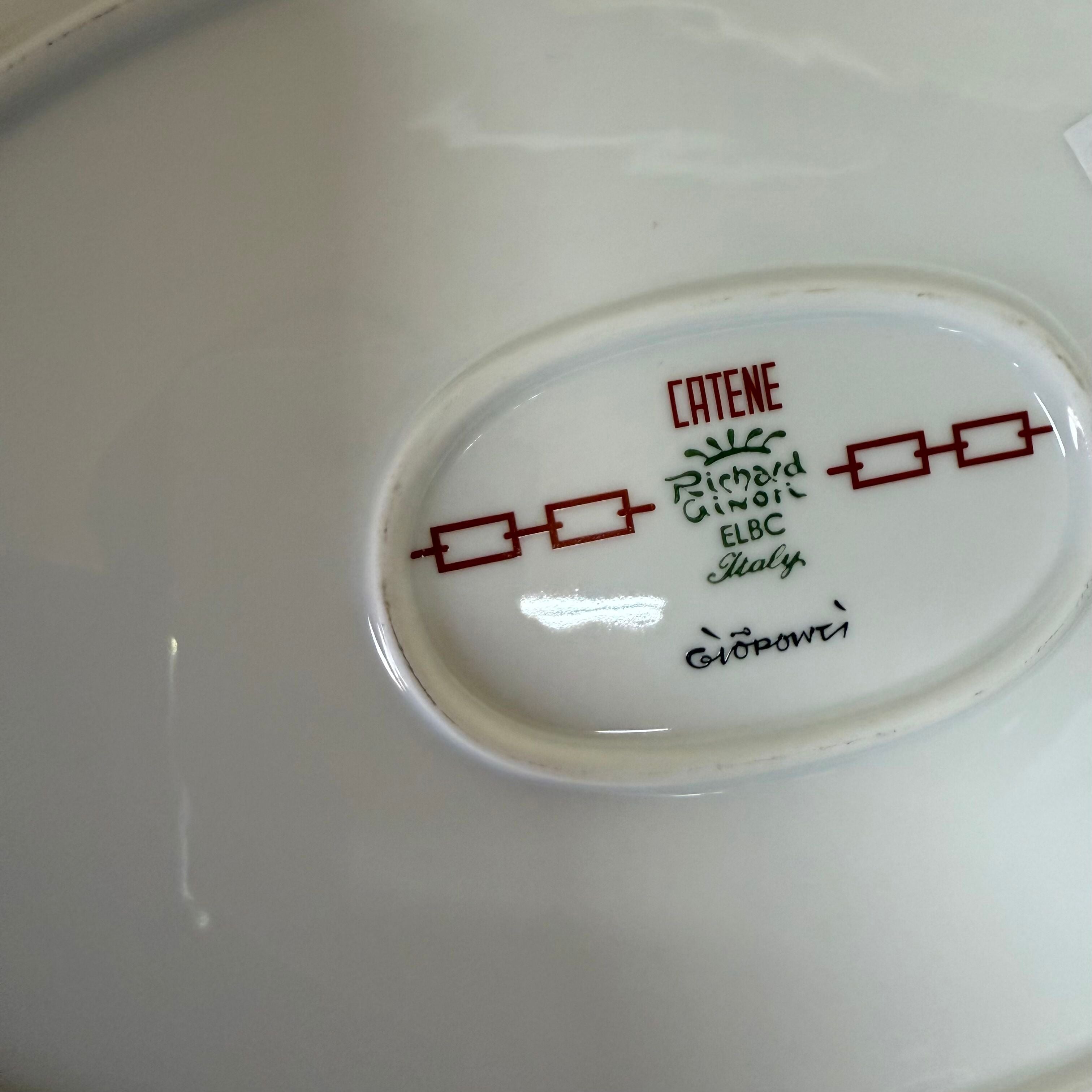 Richard Ginori Catene Red Oval Platter Serving Tray