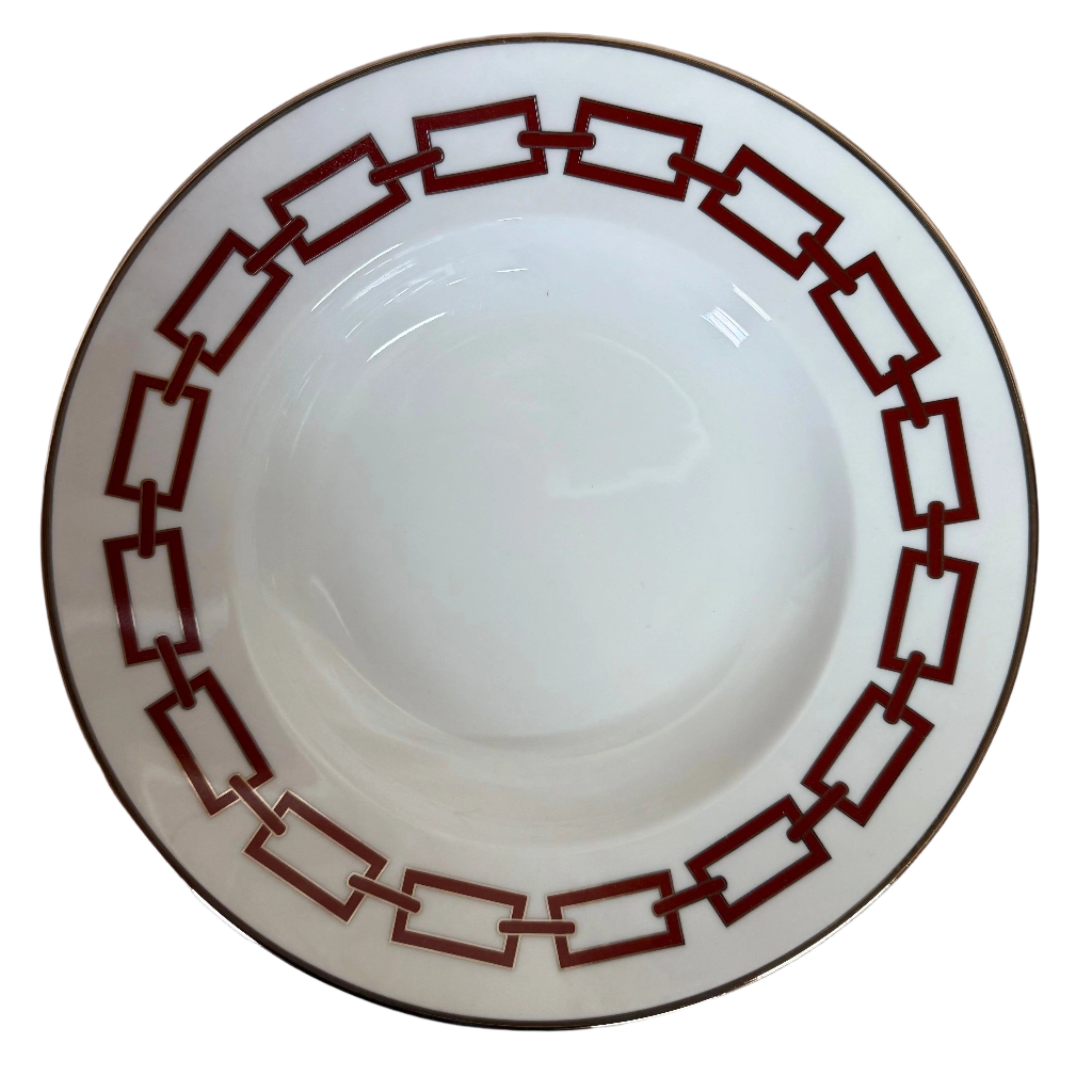 Richard Ginori Catene Red Plate Set of 3 Dinner Soup Dessert