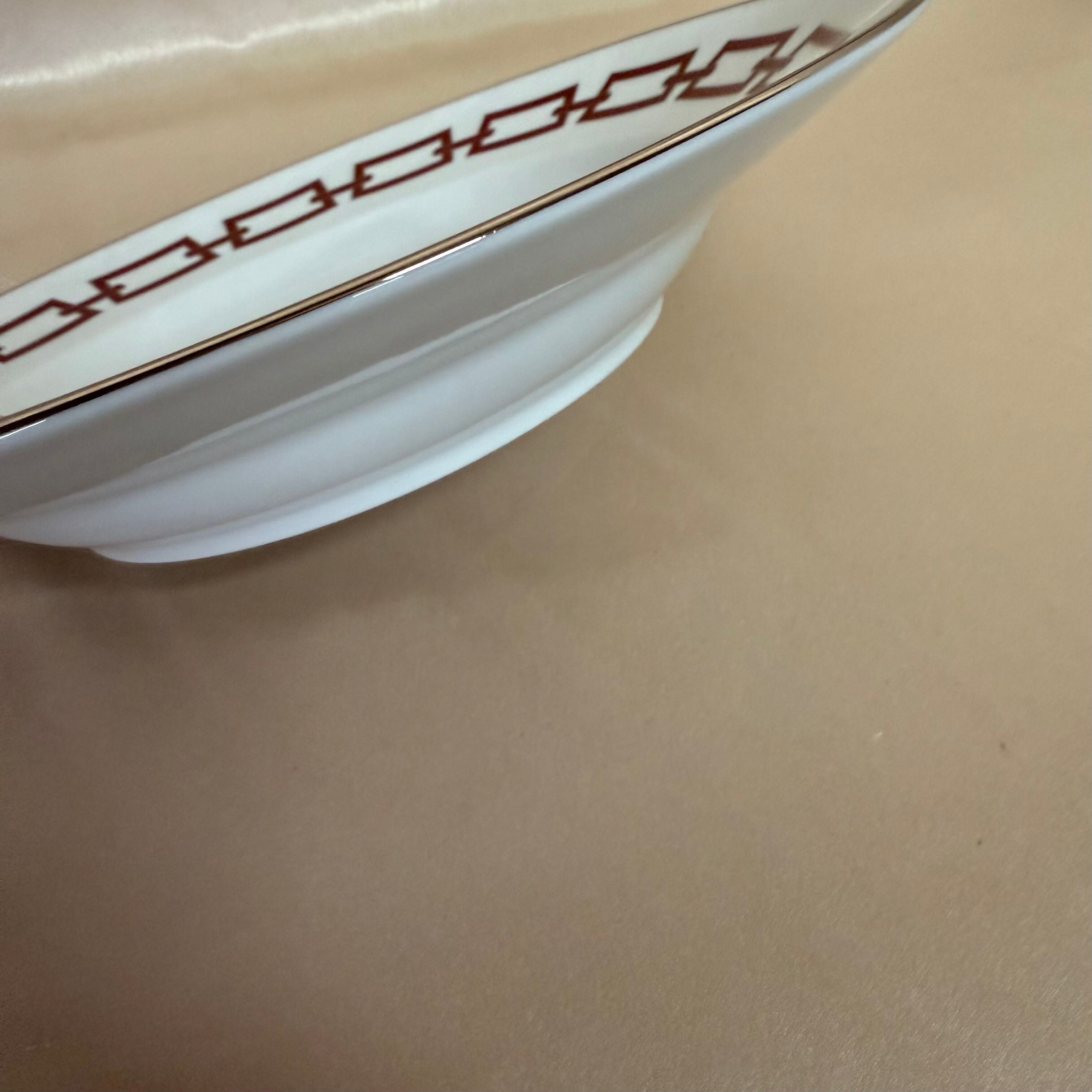 Richard Ginori Catene Red Plate Set of 3 Dinner Soup Dessert