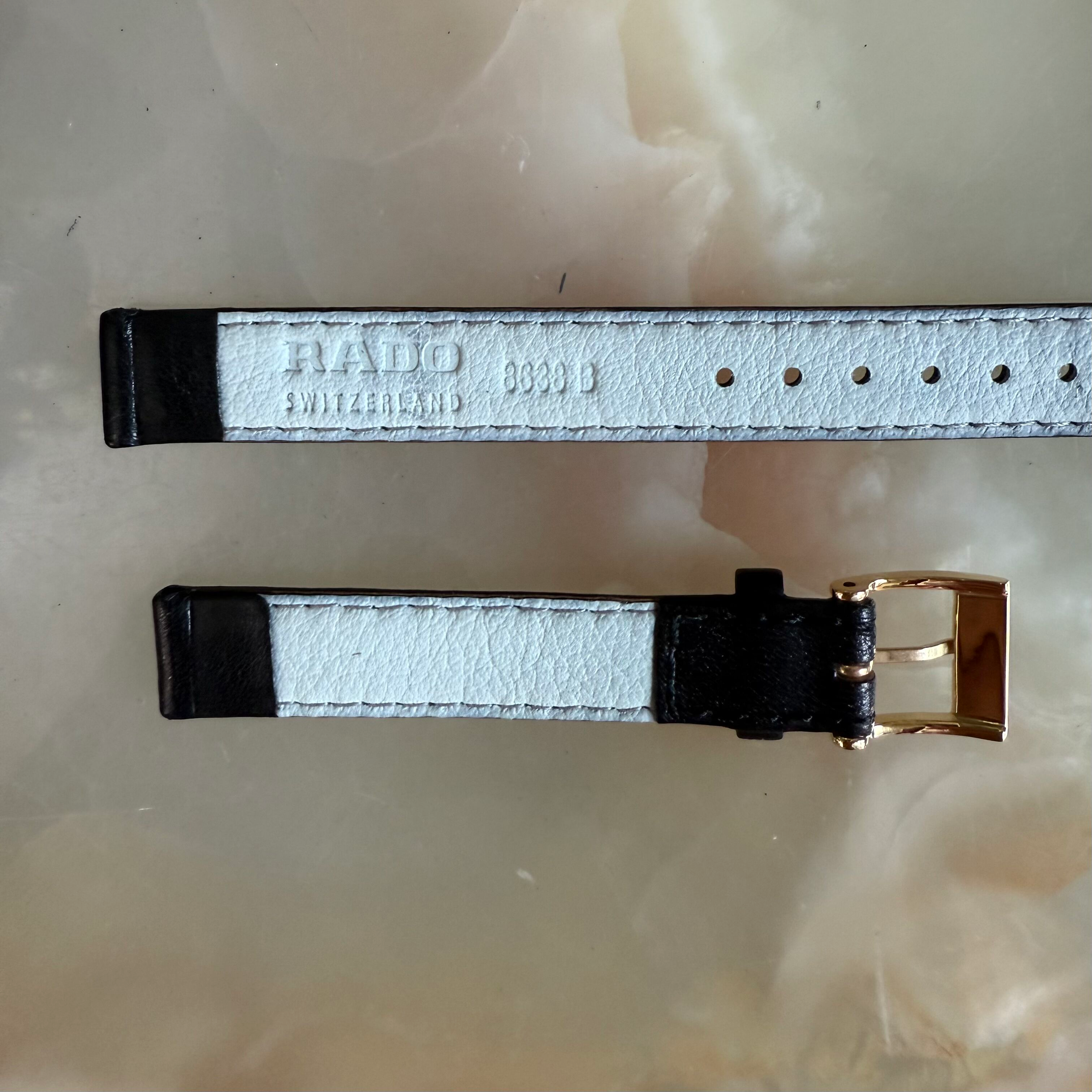 Authentic RADO Black Leather Watch Strap Band 12mm with Buckle 8638-B