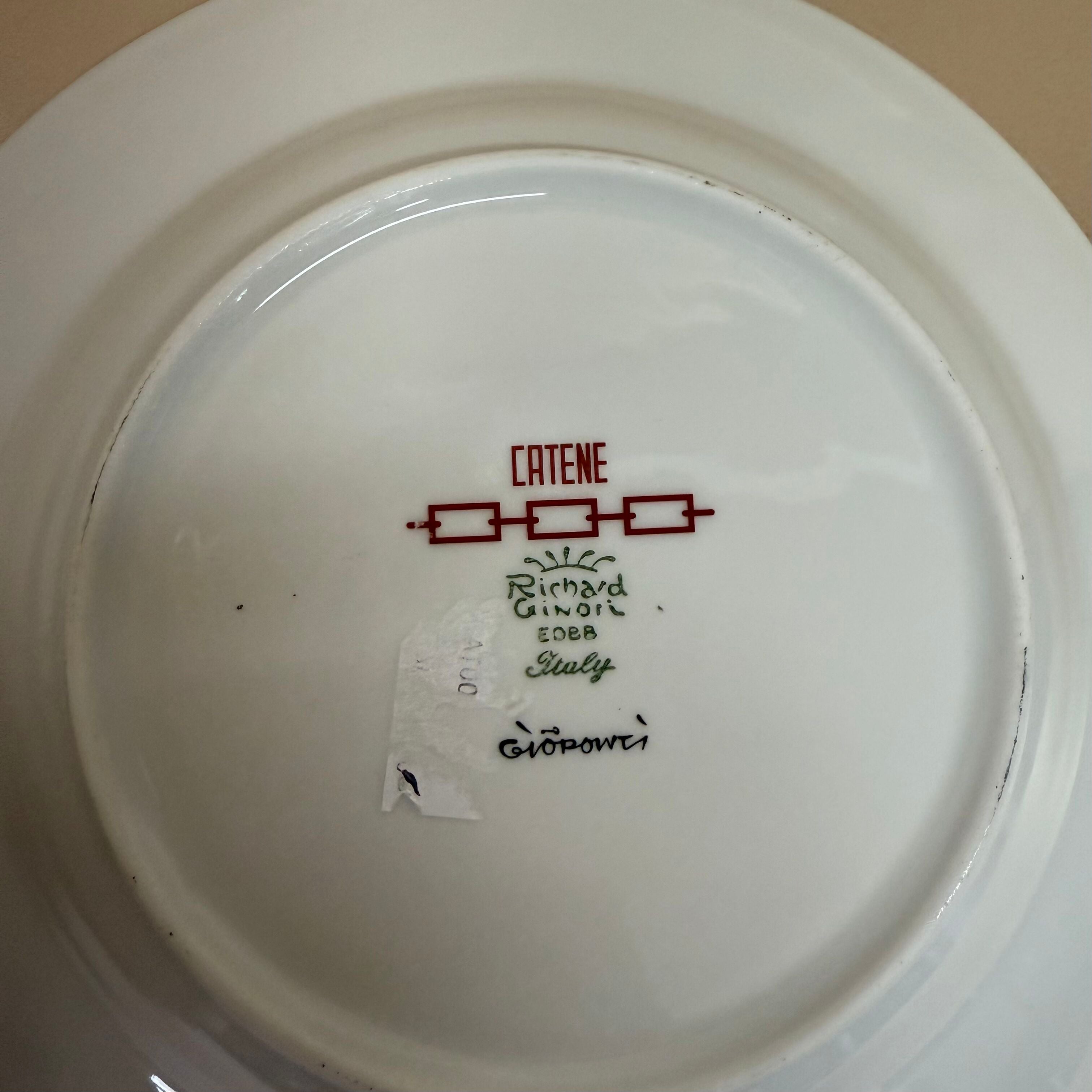 Richard Ginori Catene Red Plate Set of 3 Dinner Soup Dessert