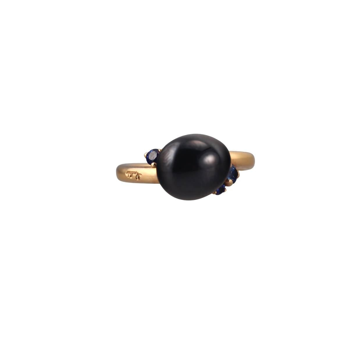 Pomellato Capri 18k Gold Ceramic Sapphire Ring