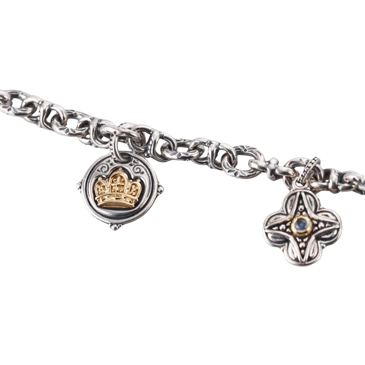 Konstantino Dome 18k Yellow Gold Sterling Charm Bracelet