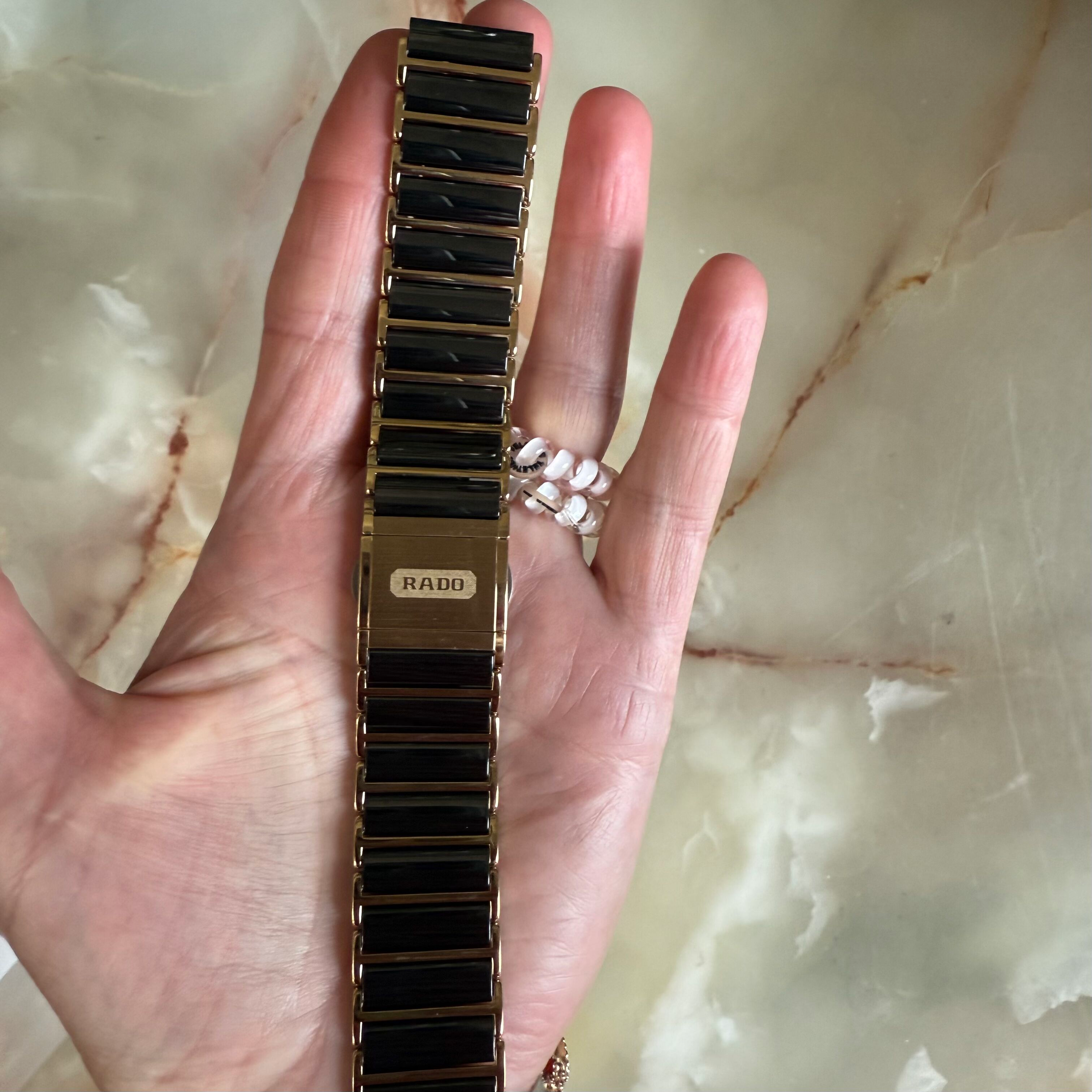 Authentic RADO Black & Gold High-Tech Ceramics Watch Bracelet 19mm 04402