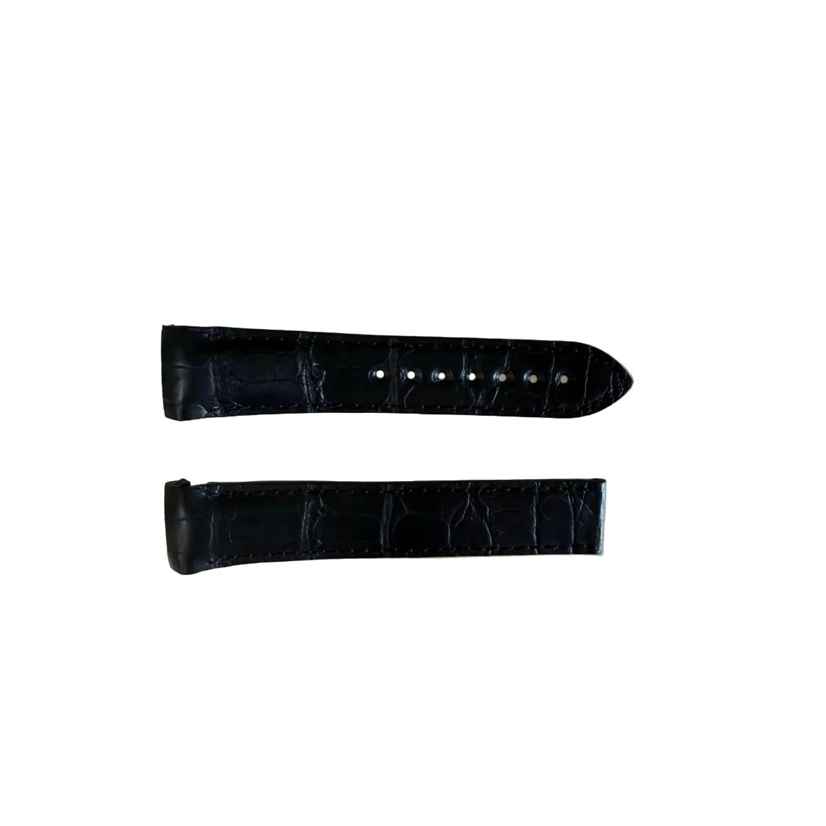 Authentic Omega Black Crocodile Watch Strap Band 20mm 98000273