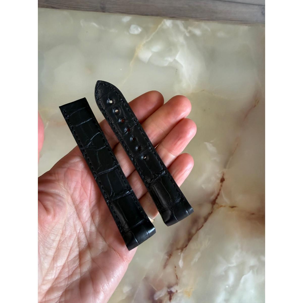 Authentic Omega Black Crocodile Watch Strap Band 20mm 98000273