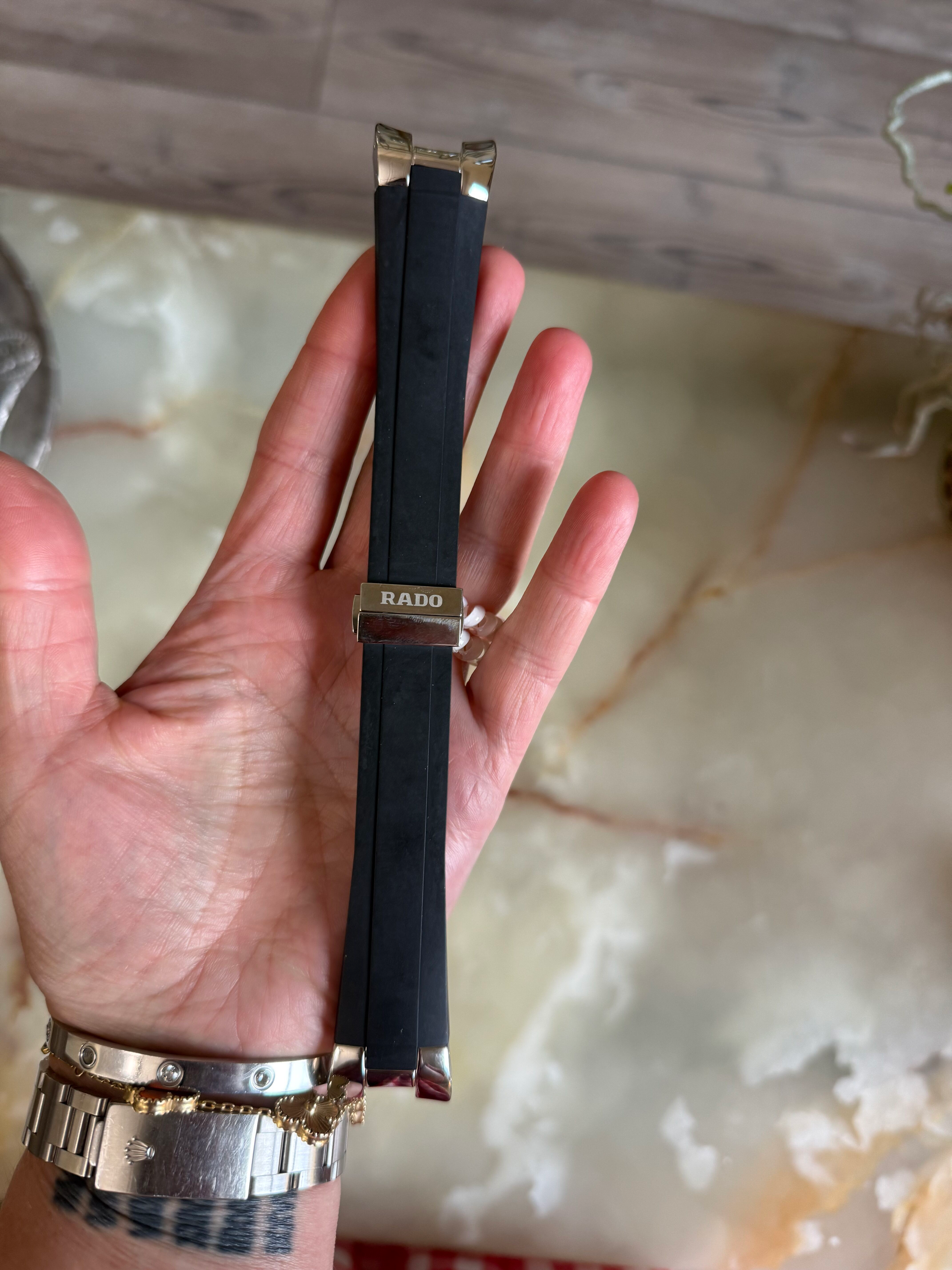 Authentic RADO Black Rubber Watch Strap Band w Clasp 24mm 08890