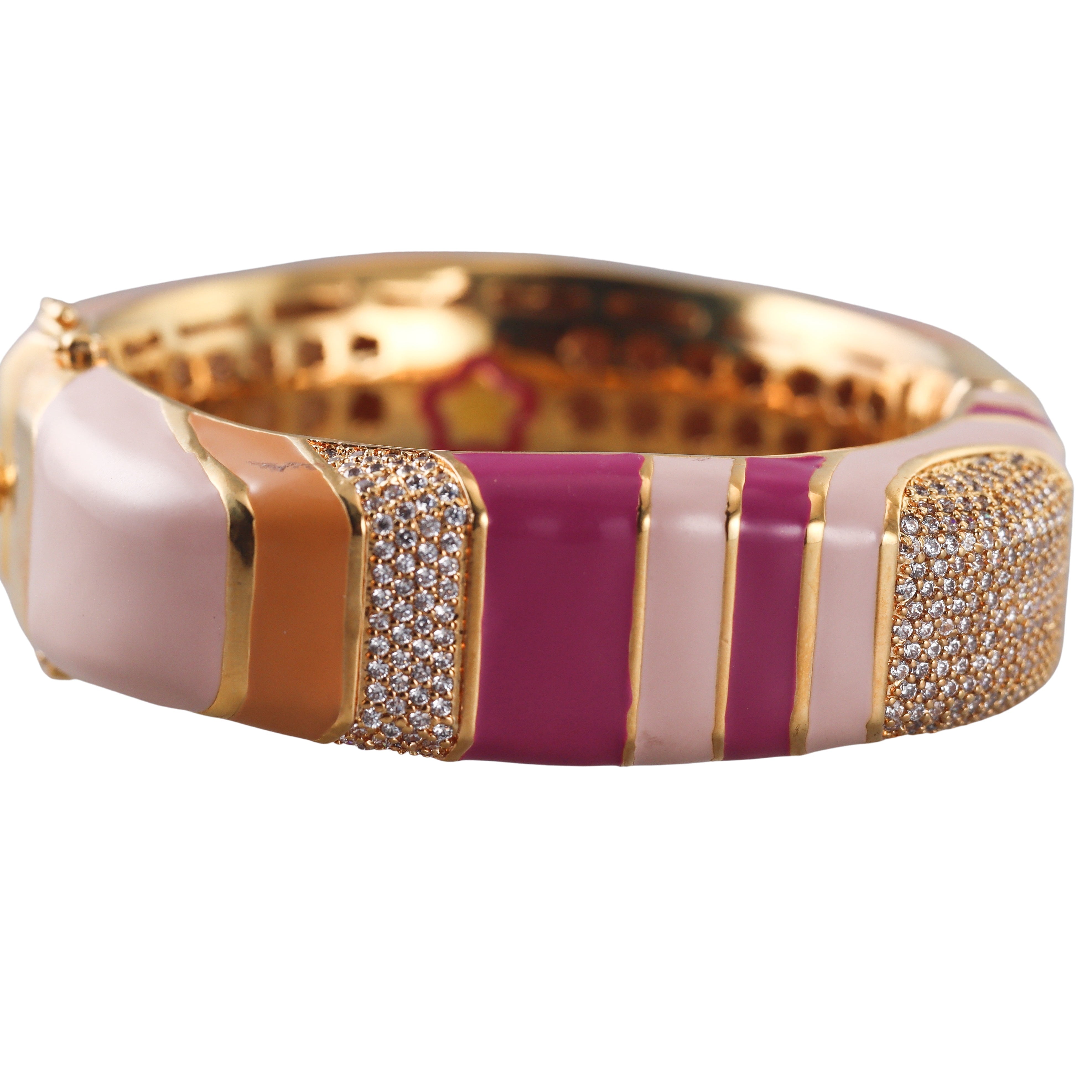 Lauren G Adams Stripes Pave Bangle Bracelet