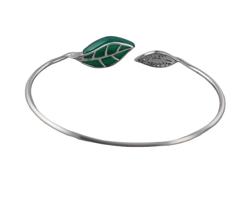 Mimi Milano Foglia Gold Green Agate Diamond Bracelet