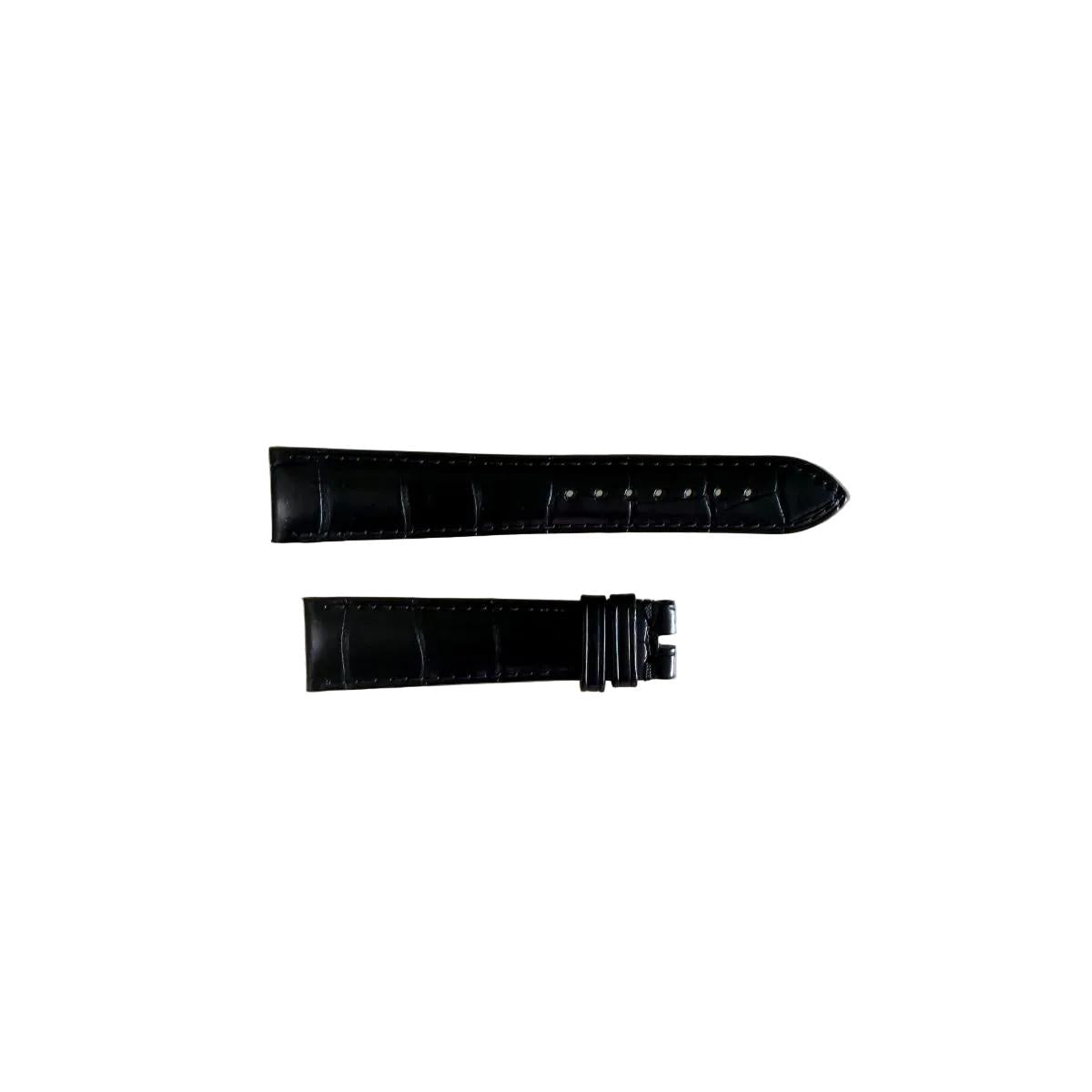 Authentic Omega Black Crocodile Watch Strap Band 19mm 97221073