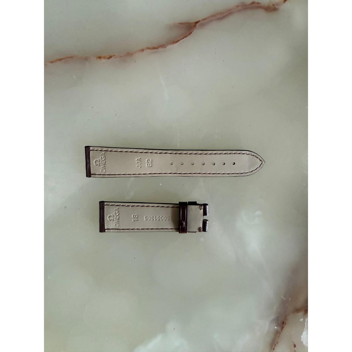 Authentic Omega Brown Crocodile Watch Strap Band 18mm 96000130S