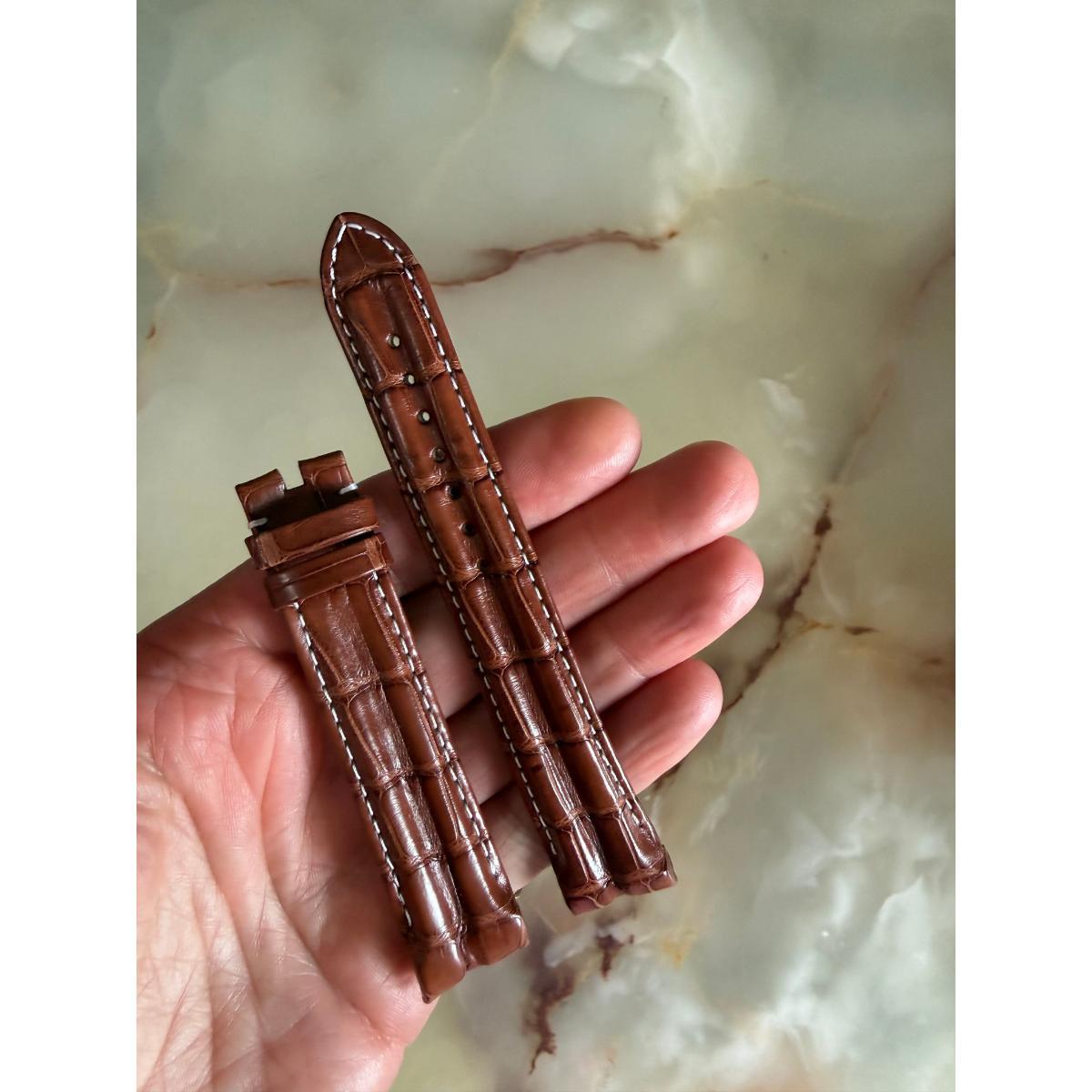 Authentic Omega Brown Crocodile Watch Strap Band 18mm 97292064