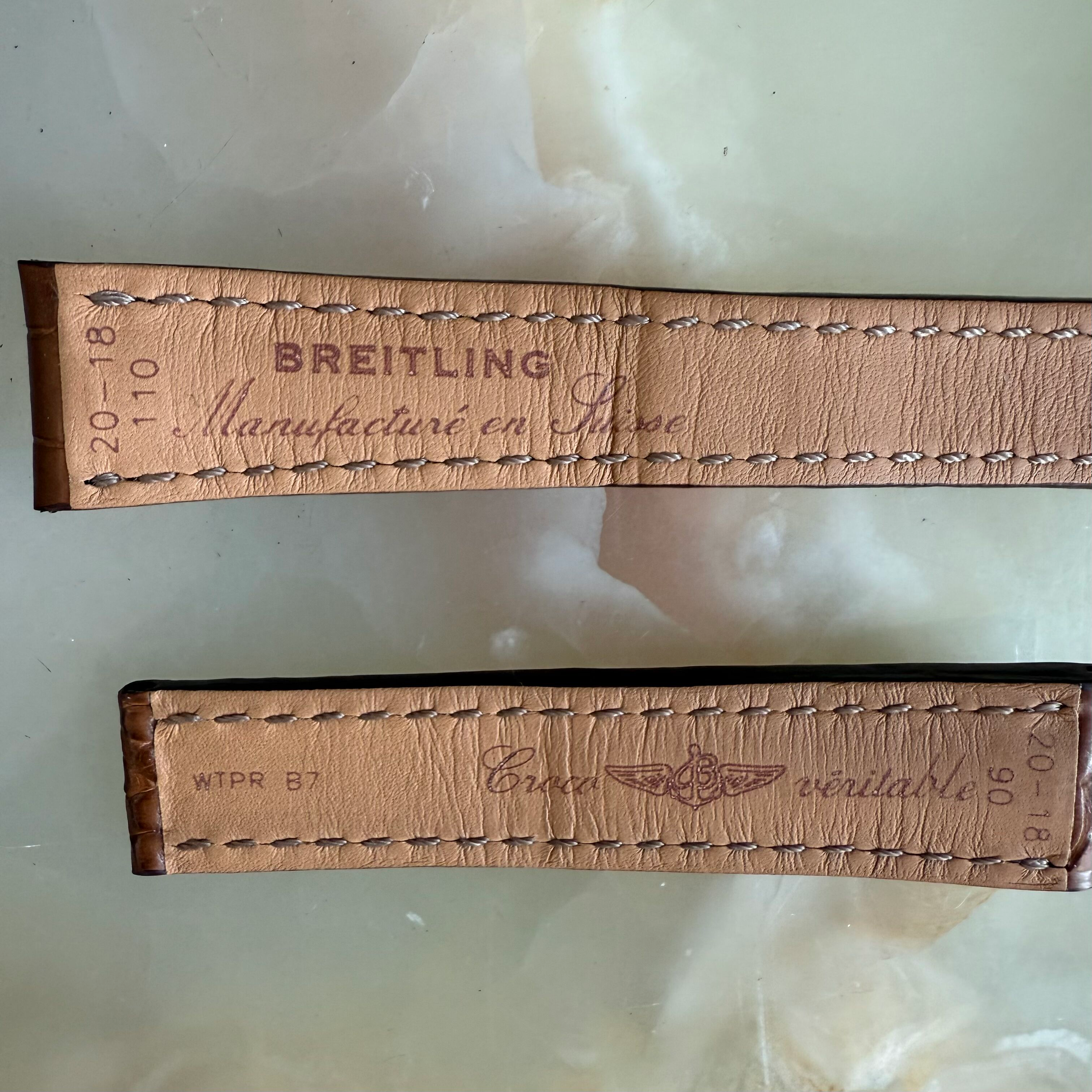 Authentic Breitling Brown Alligator Watch Strap Band 20mm 723P