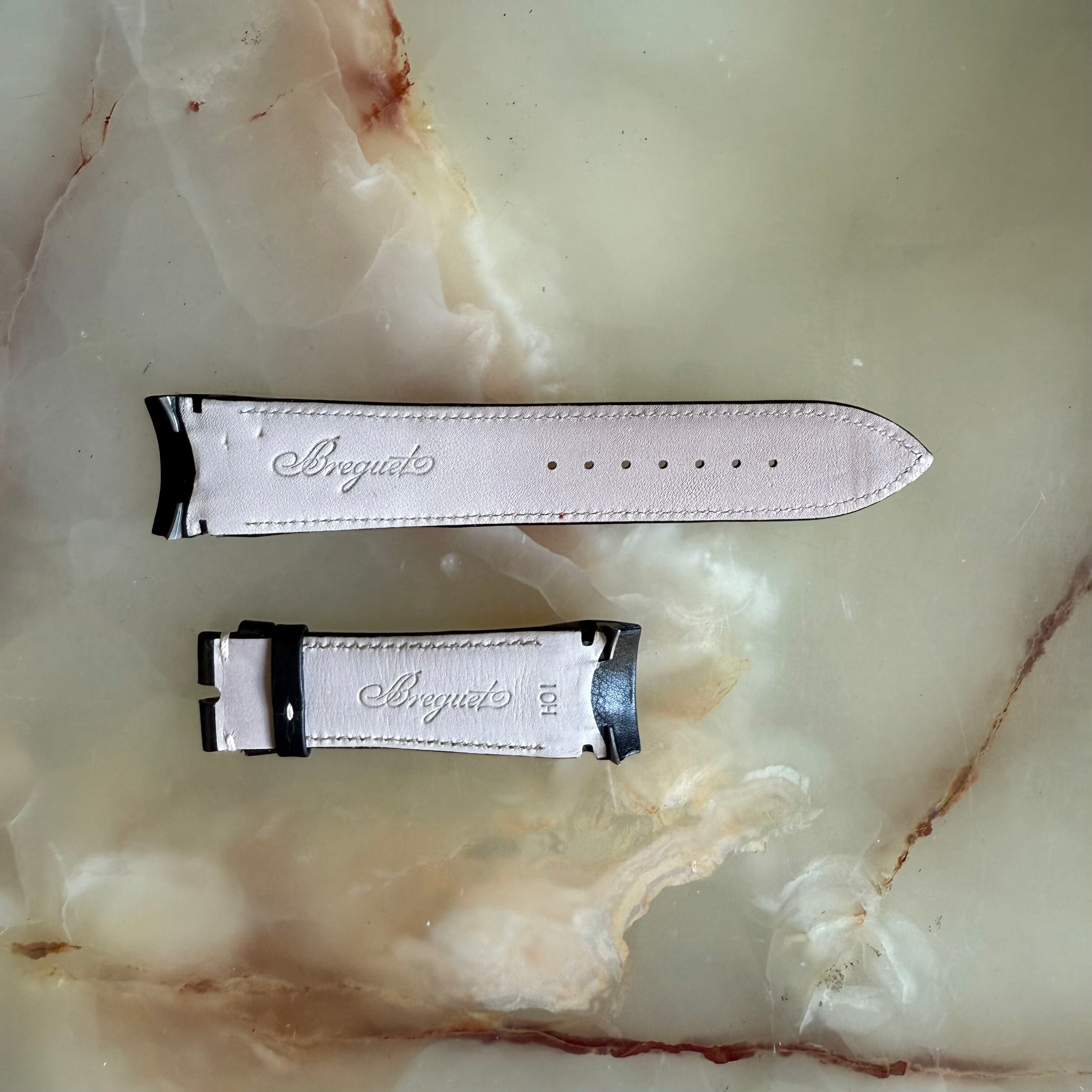 Authentic Breguet Black Leather Watch Strap Band 23mm
