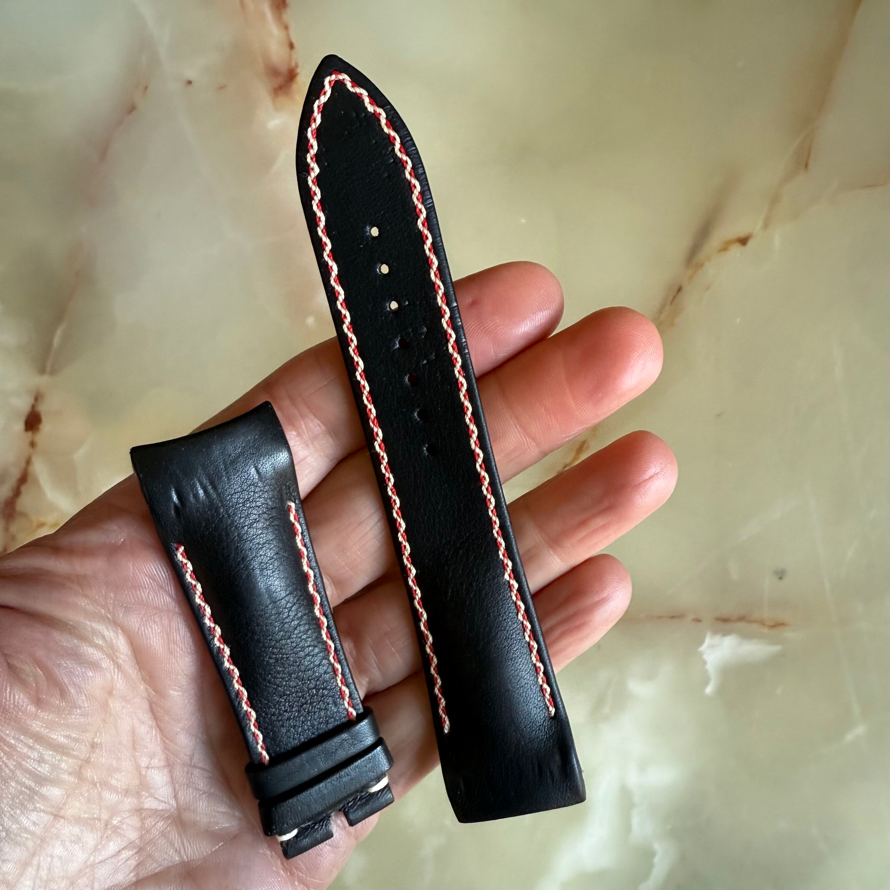 Authentic Breguet Black Leather Watch Strap Band 23mm