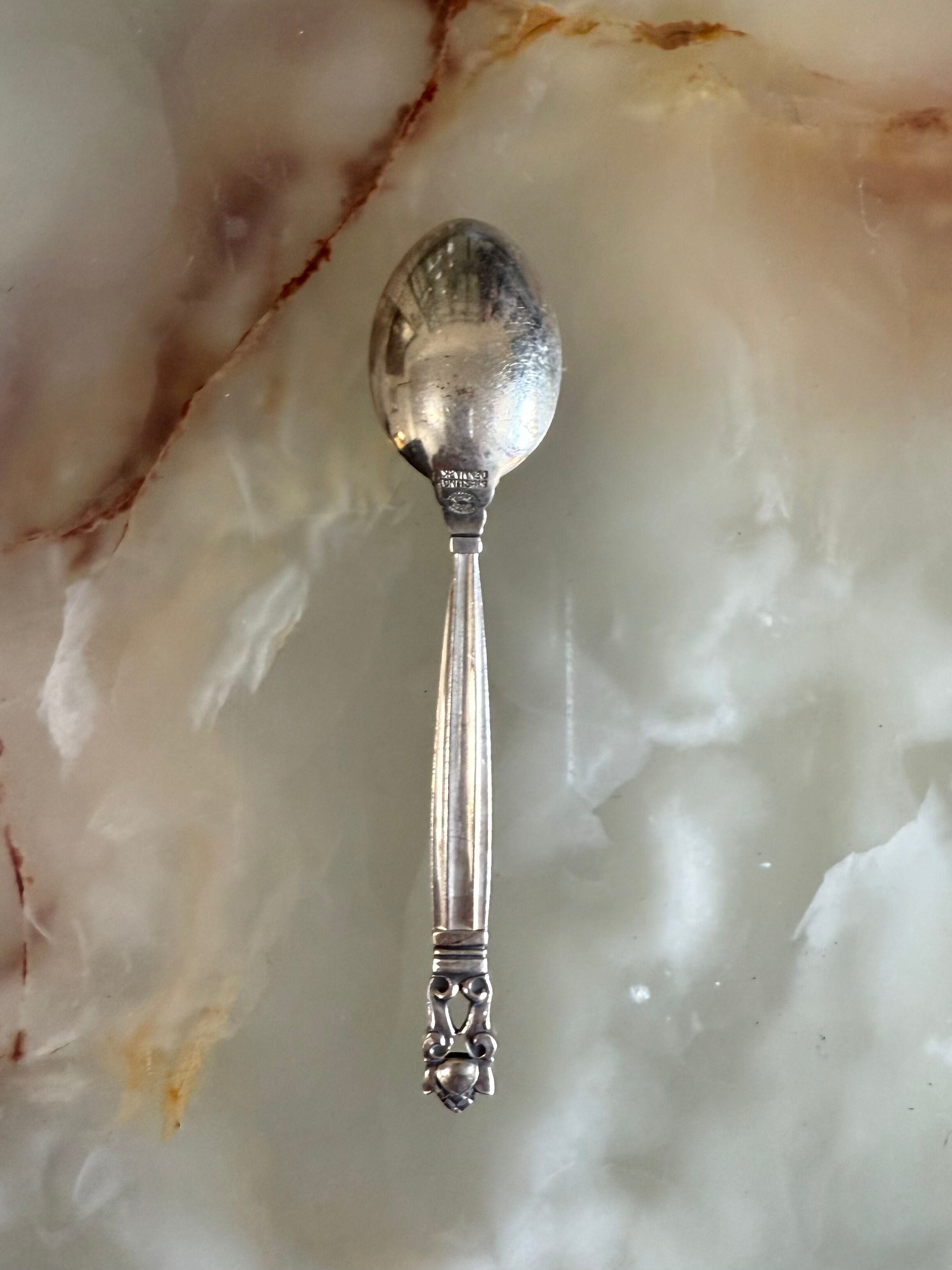 Georg Jensen Acorn Sterling Silver Demitasse Spoon Set of 12