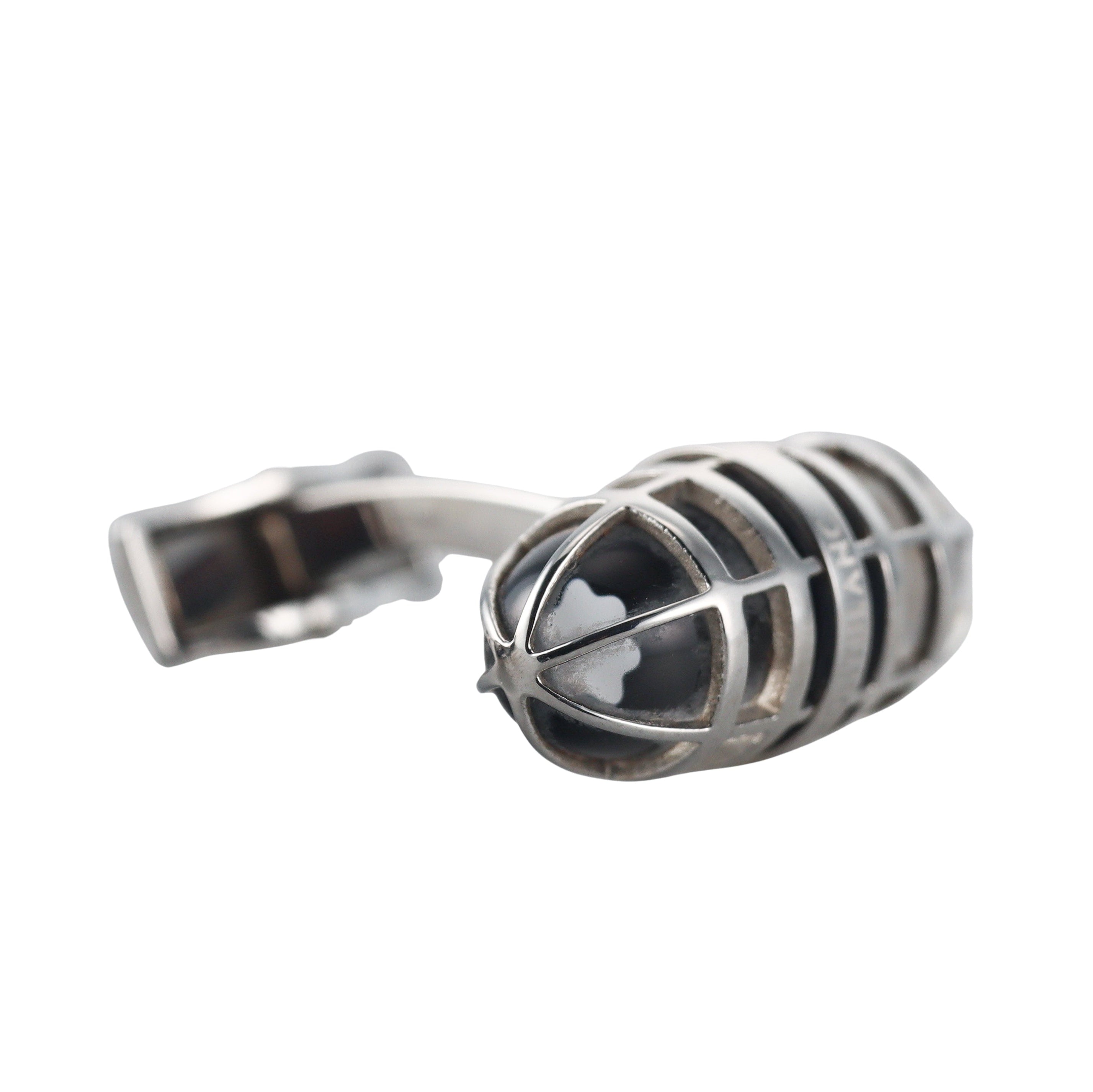 Montblanc Oval Steel Crystal Cufflinks 144438