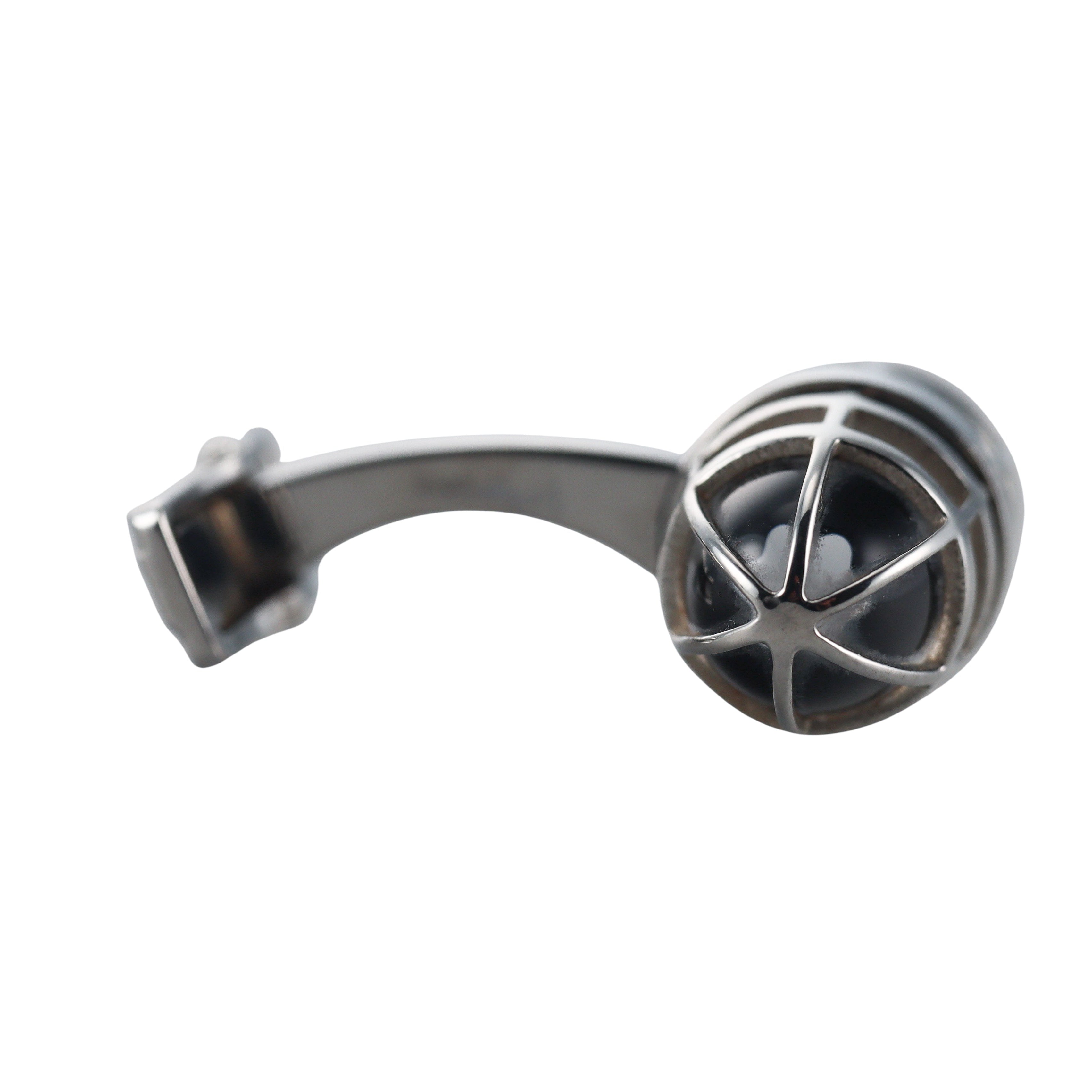 Montblanc Oval Steel Crystal Cufflinks 144438