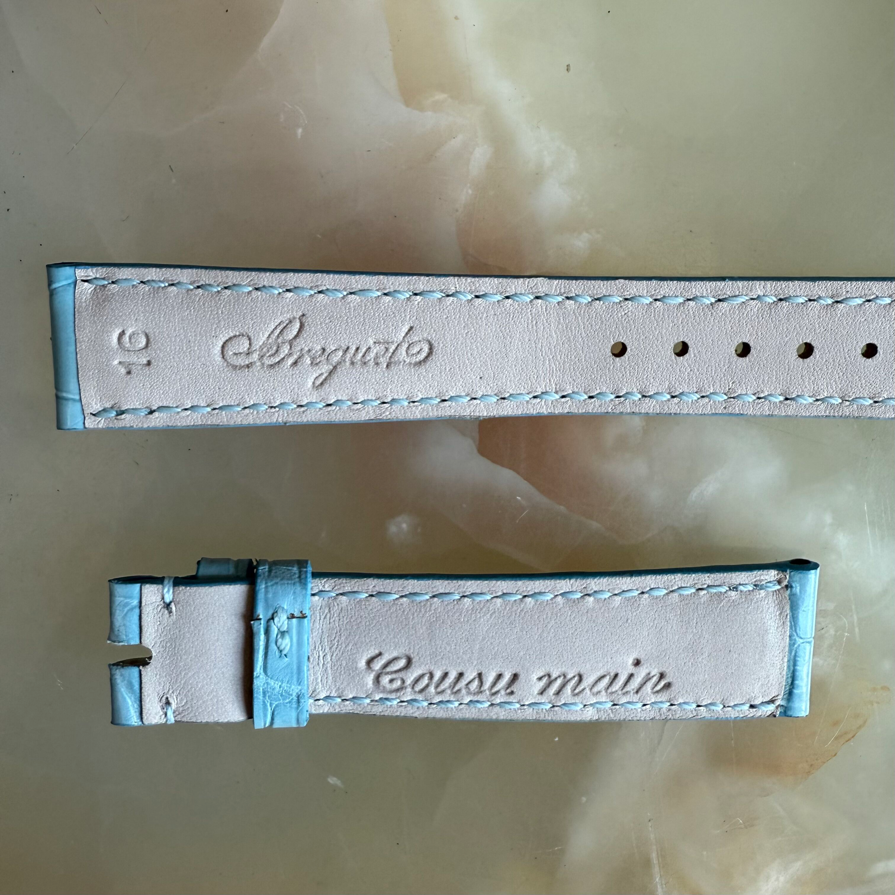 Authentic Breguet Baby Blue Alligator Watch Strap Band 16mm