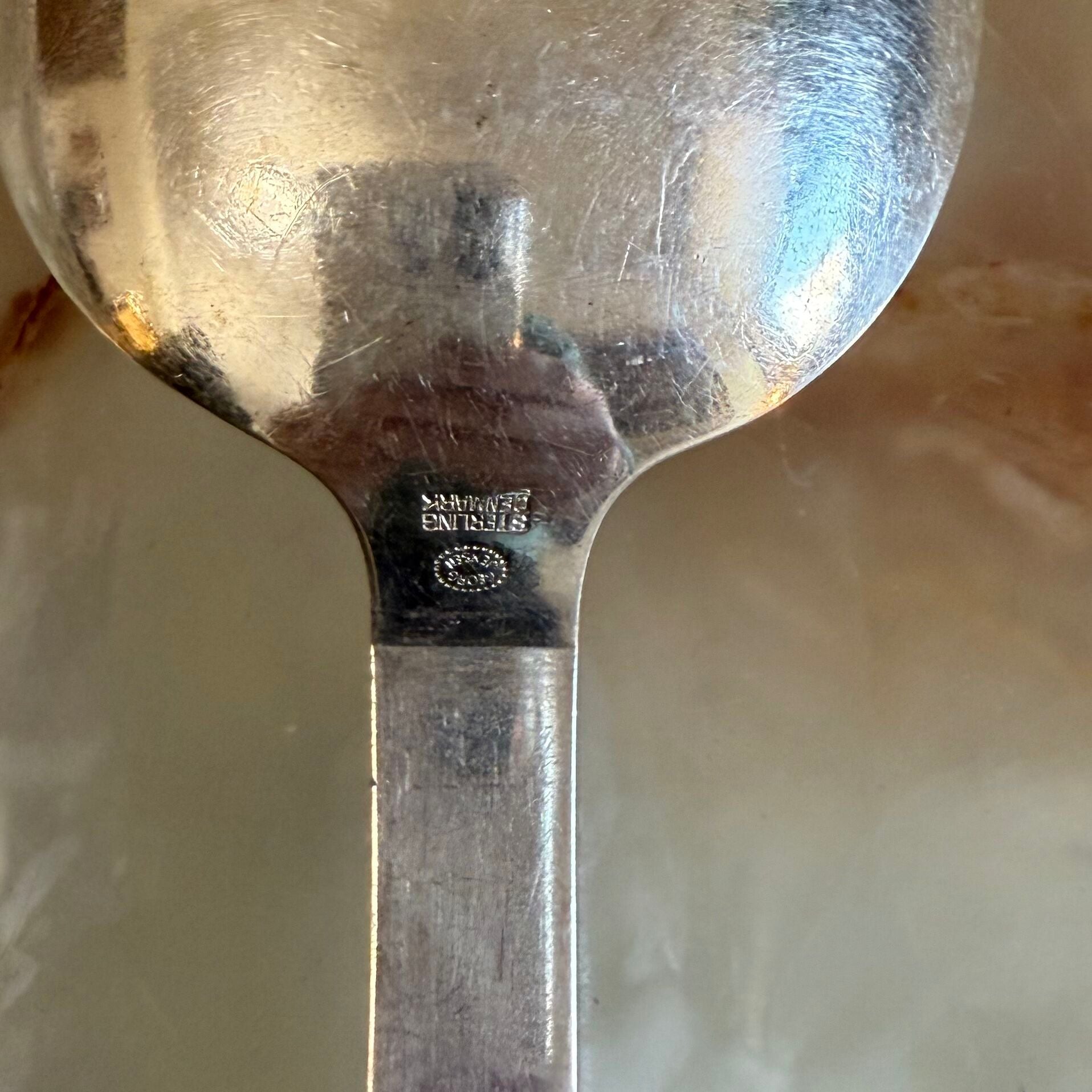 Georg Jensen Pyramid Sterling Salad Spoon Fork Set