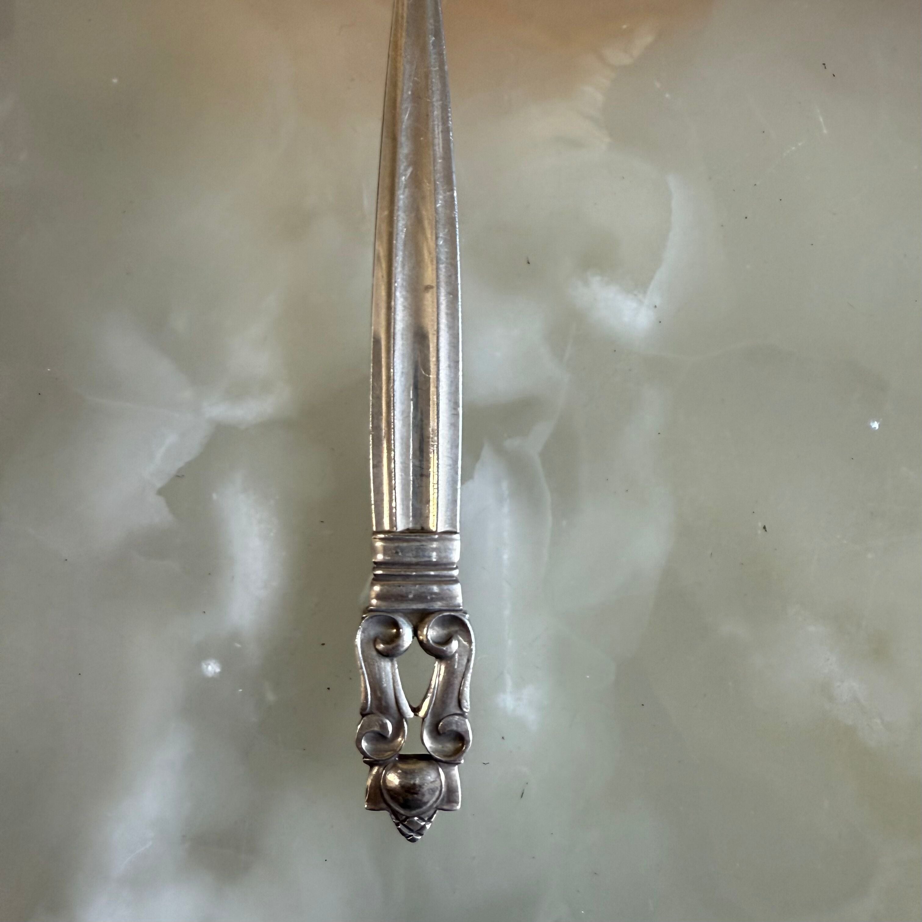 Georg Jensen Acorn Sterling Round Bowl Soup Spoon (Cream Soup) Set of 6