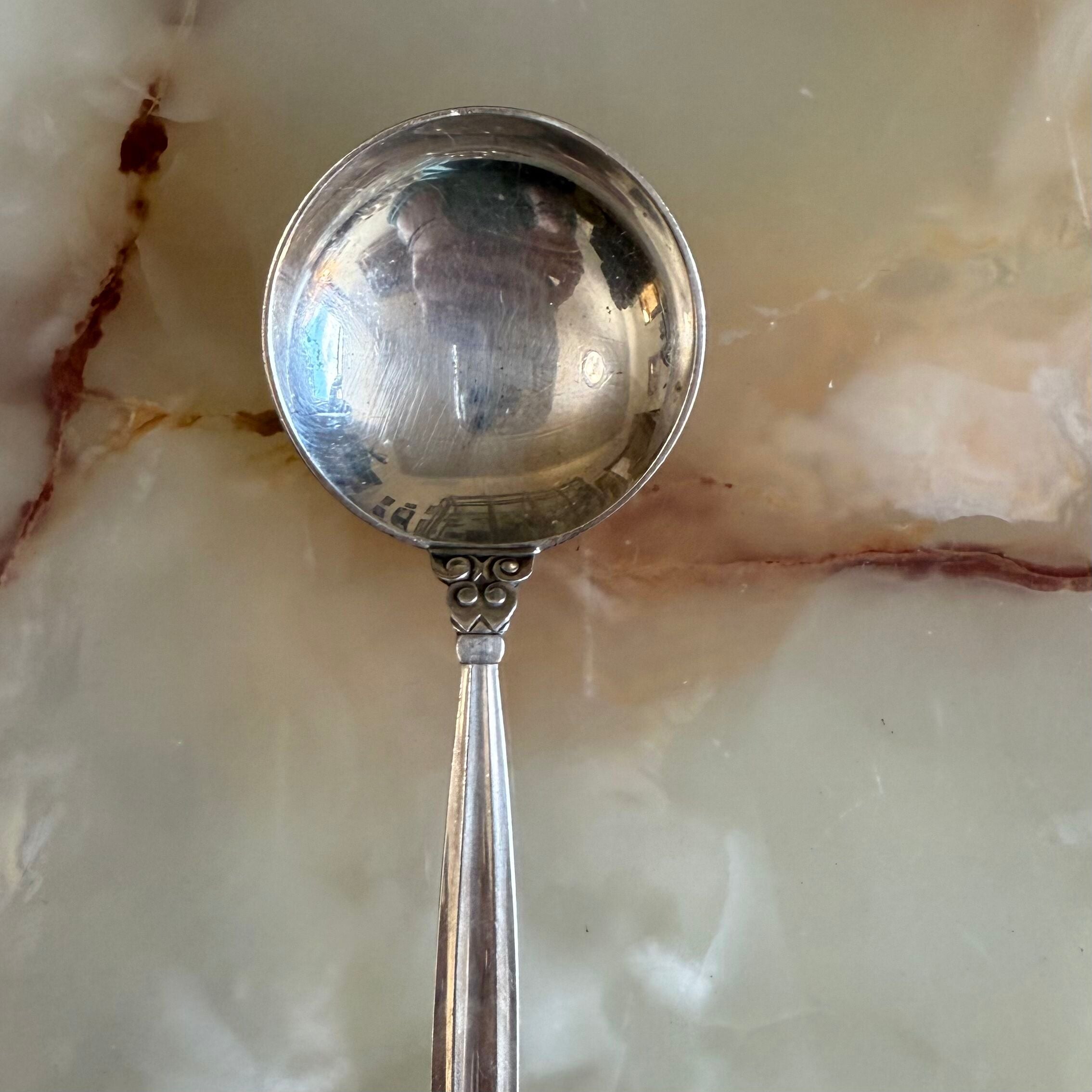 Georg Jensen Acorn Sterling Round Bowl Soup Spoon (Cream Soup) Set of 6