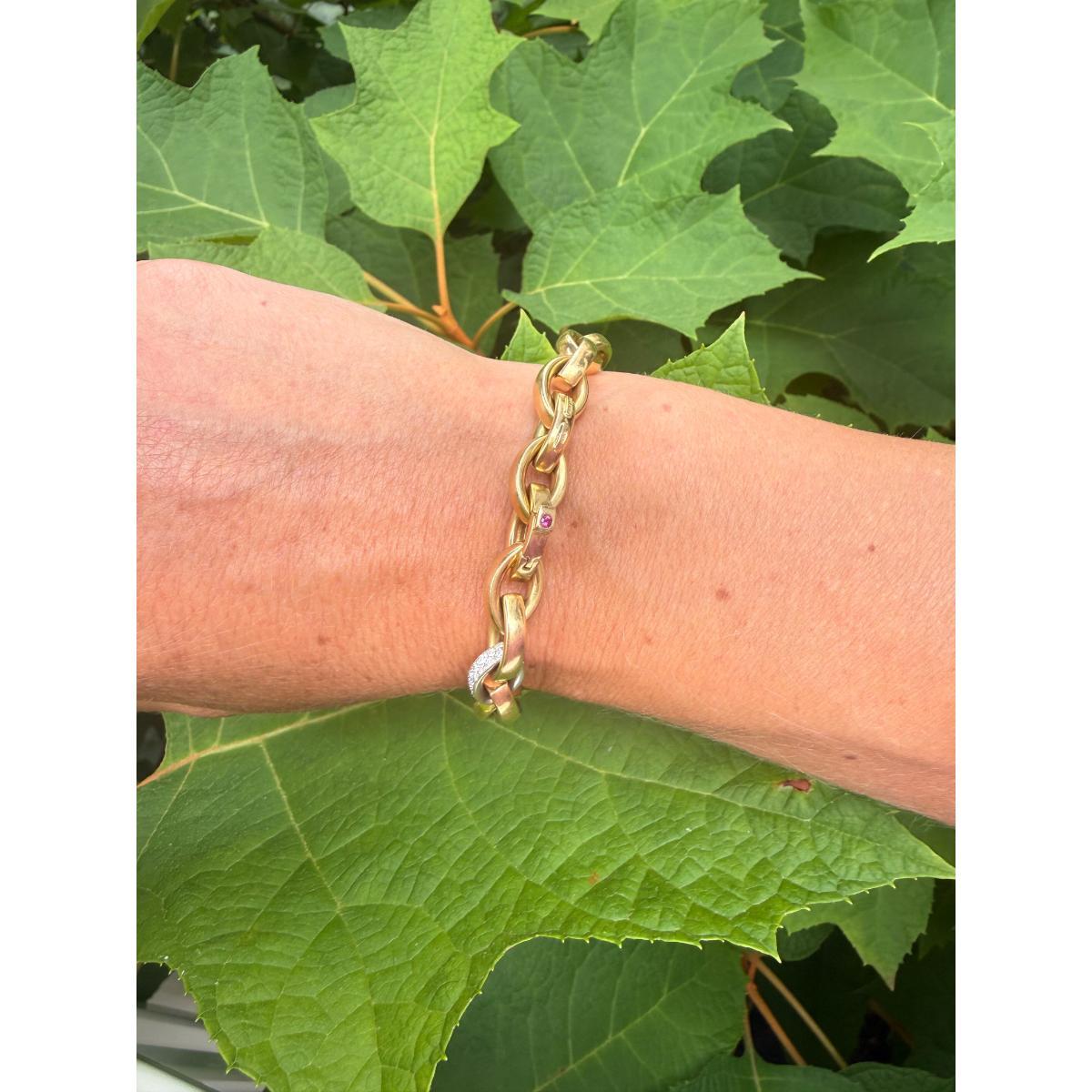 Roberto Coin 18K Gold Diamond Link Bracelet