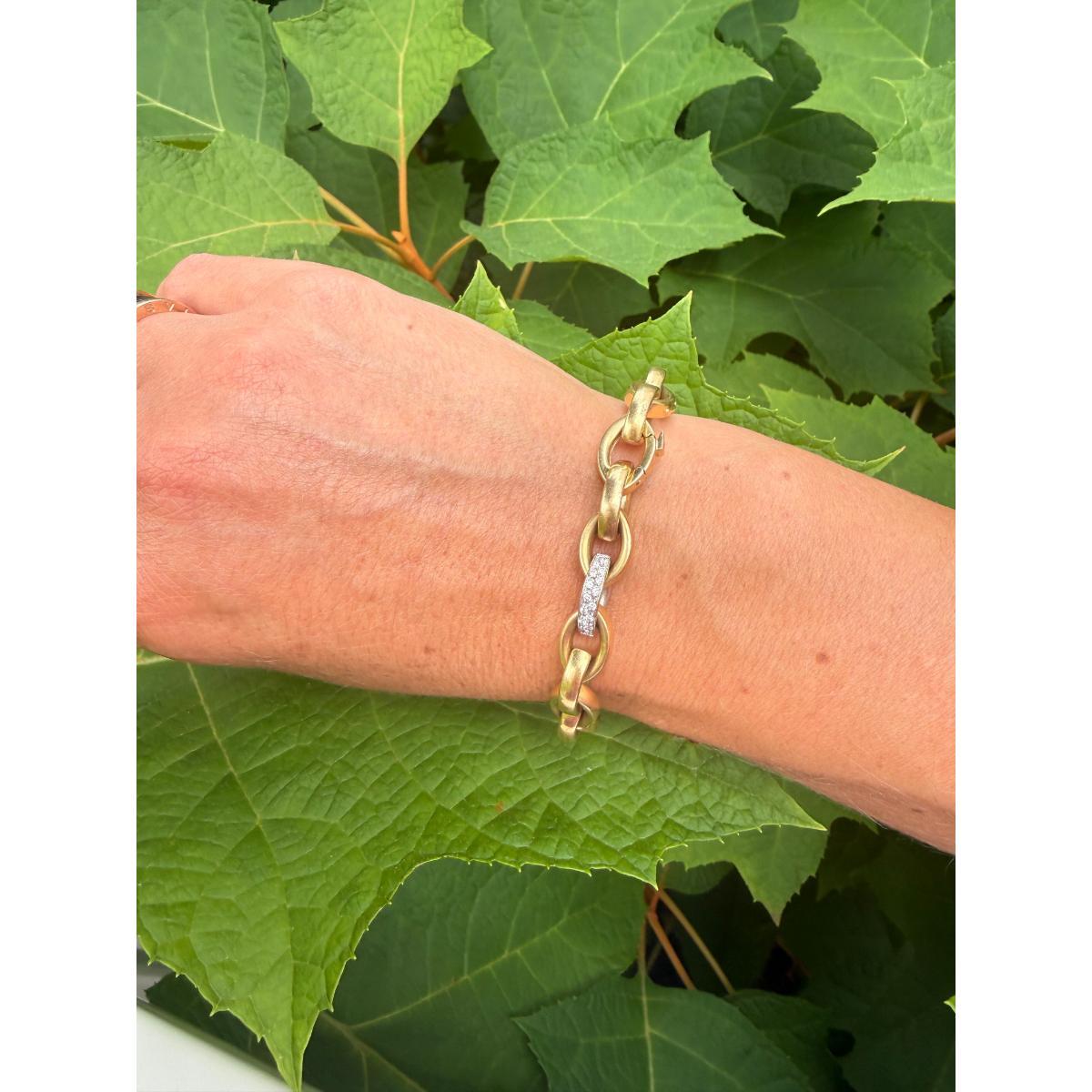 Roberto Coin 18K Gold Diamond Link Bracelet