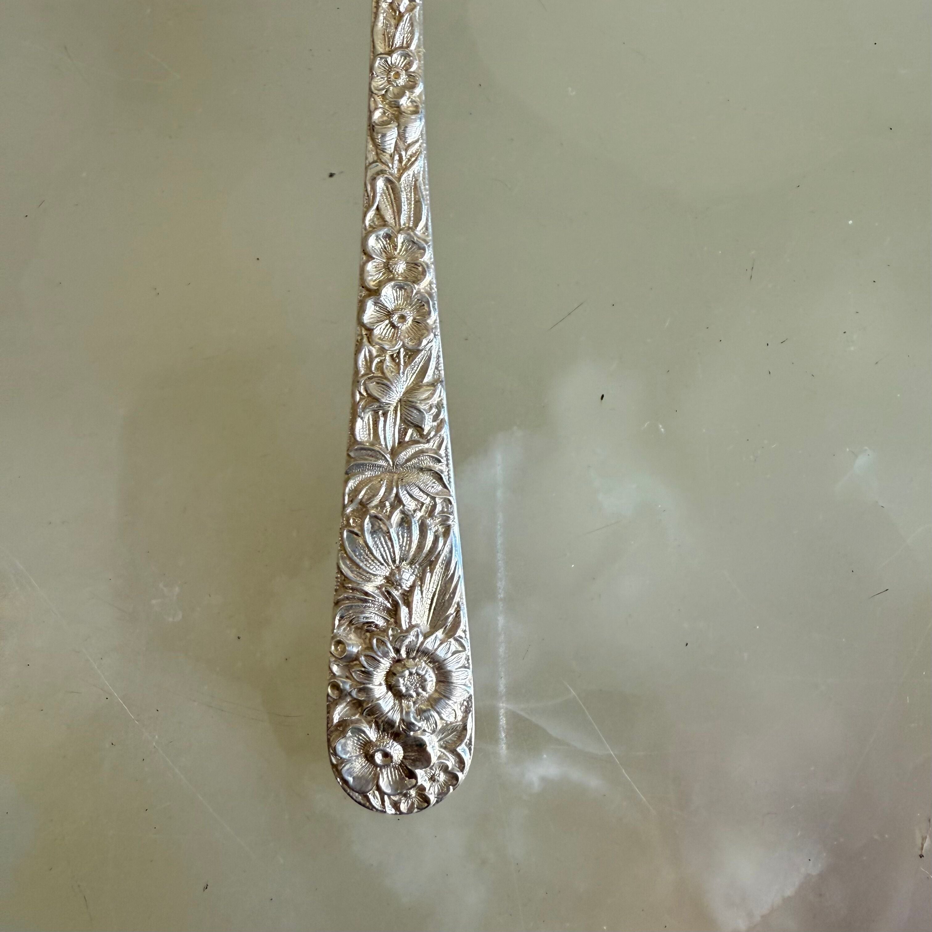 Set of 6 Kirk & Son Repousse Sterling Silver Ice Cream Fork