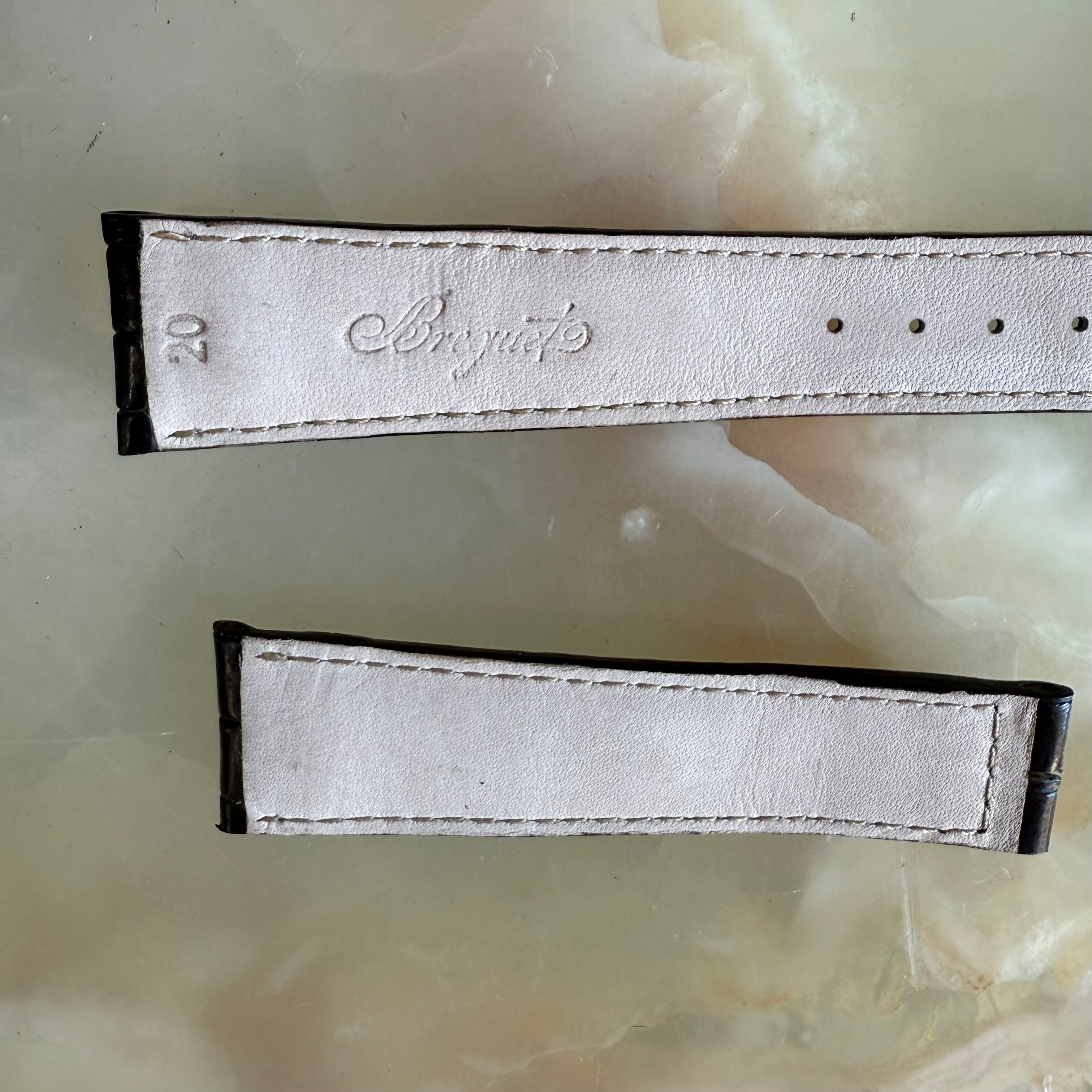 Authentic Breguet Black Alligator Watch Strap Band 20mm