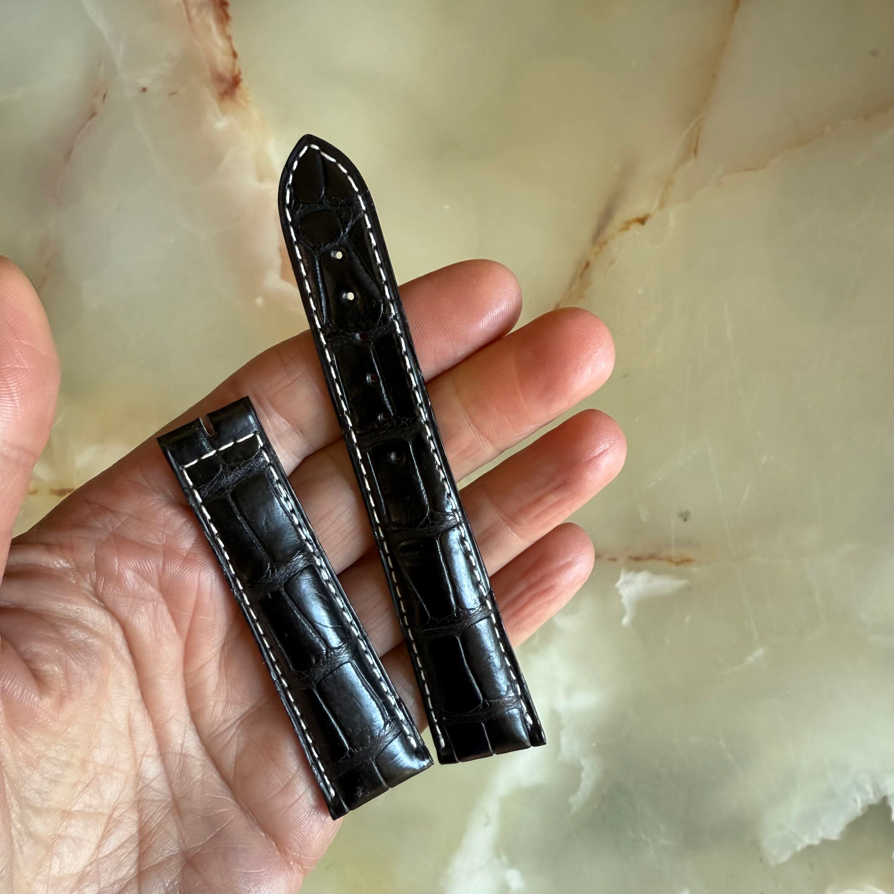 Authentic Breguet Black Alligator Watch Strap Band 20mm